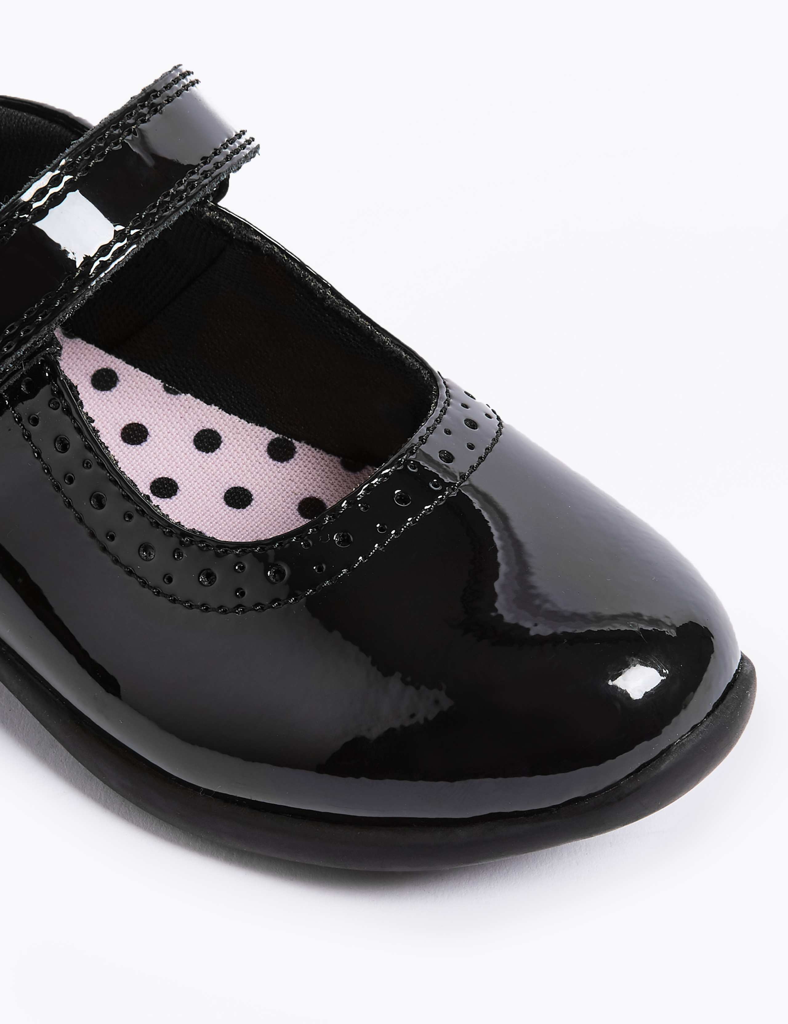 Kids' Riptape Leather School Shoes (8 Small - 1 Large) 4 of 5