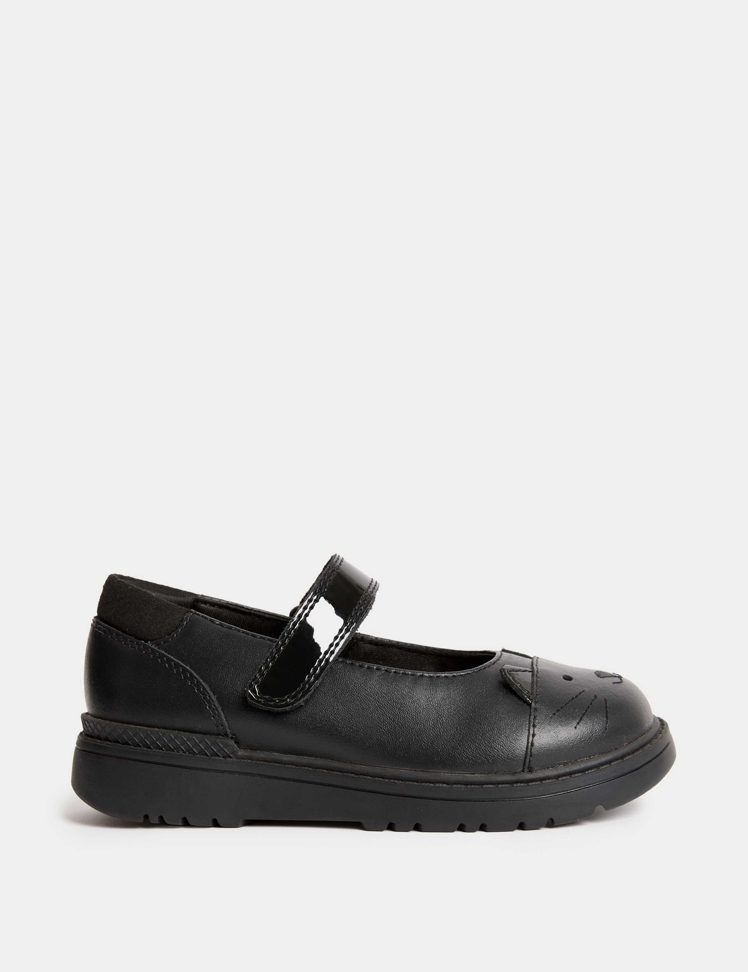 Kids' Leather Mary Jane Cat School Shoes (8 Small - 2 Large) 3 of 6