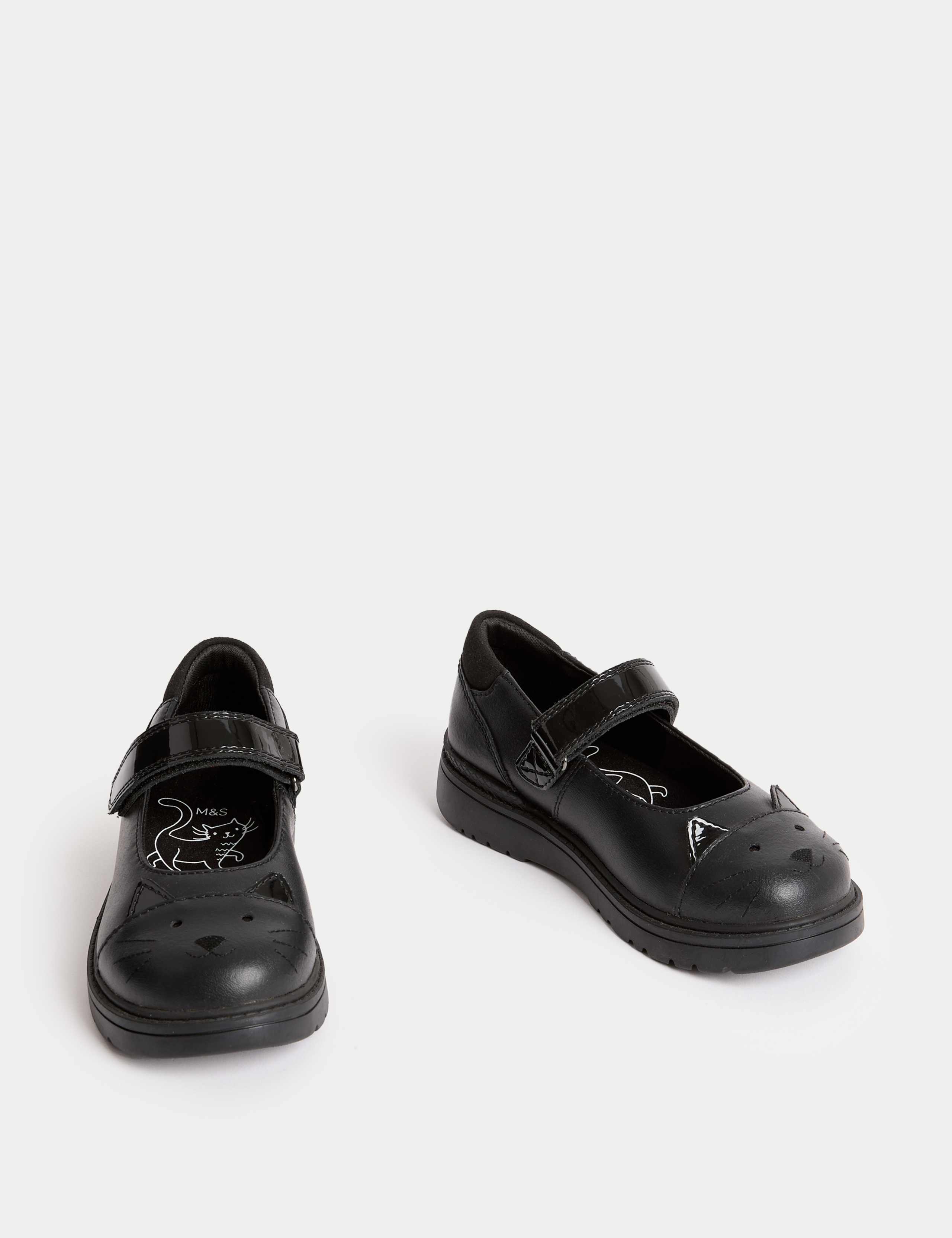 Kids' Leather Mary Jane Cat School Shoes (8 Small - 2 Large) 2 of 6