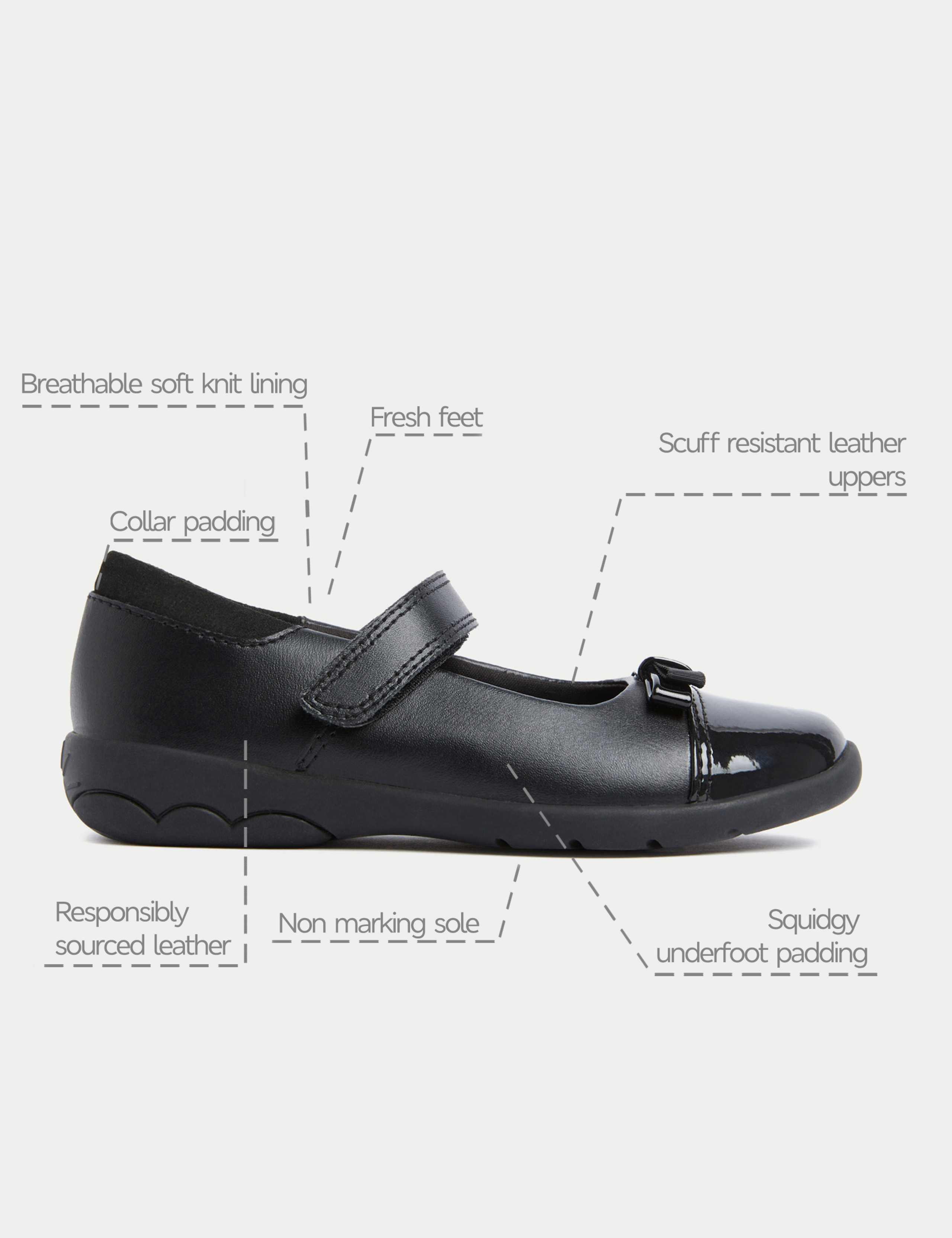 Kids' Leather Bow School Shoes (8 Small-2 Large) 5 of 5