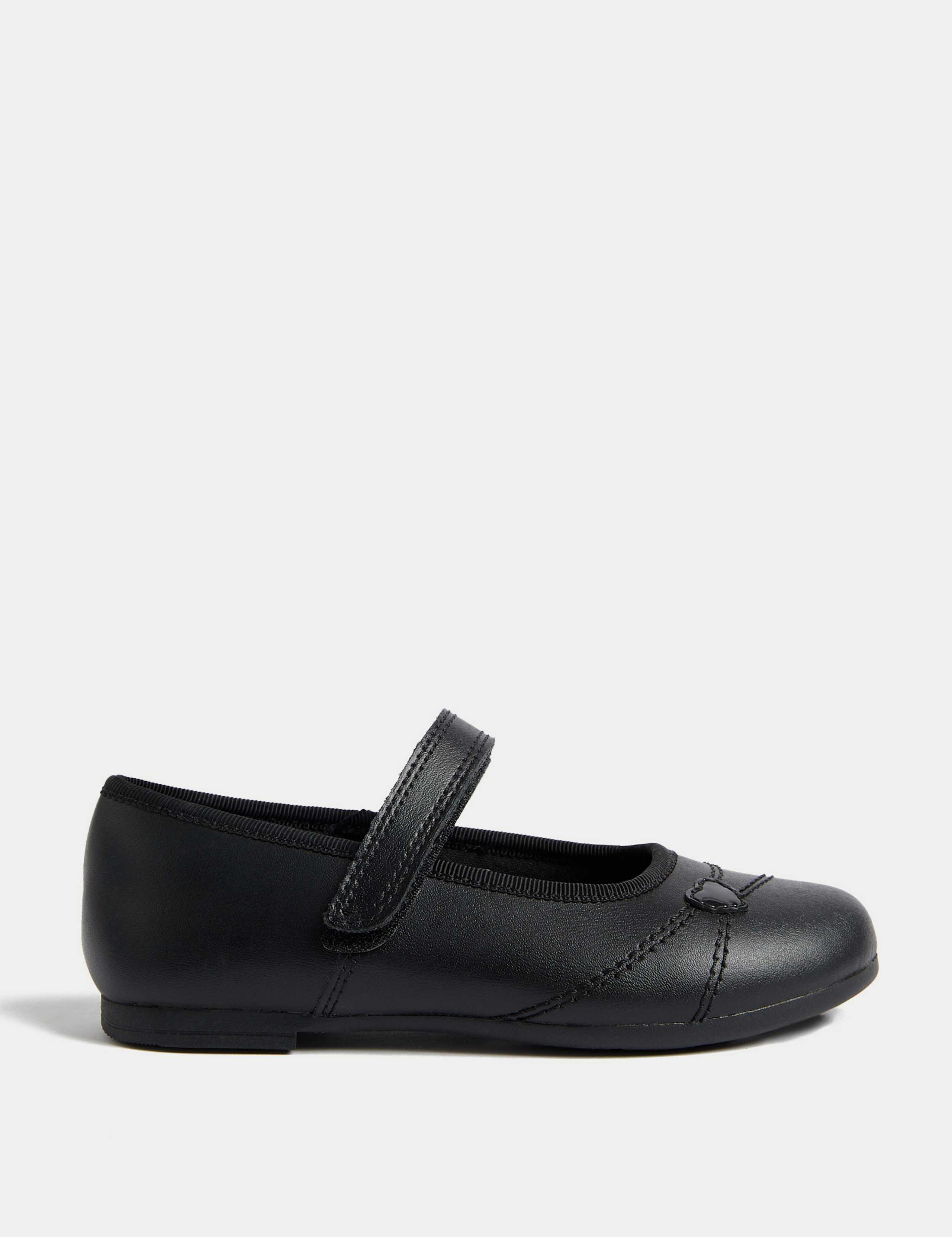 Kids' Heart Ballet Leather School Shoes (8 Small - 2 Large) 1 of 4