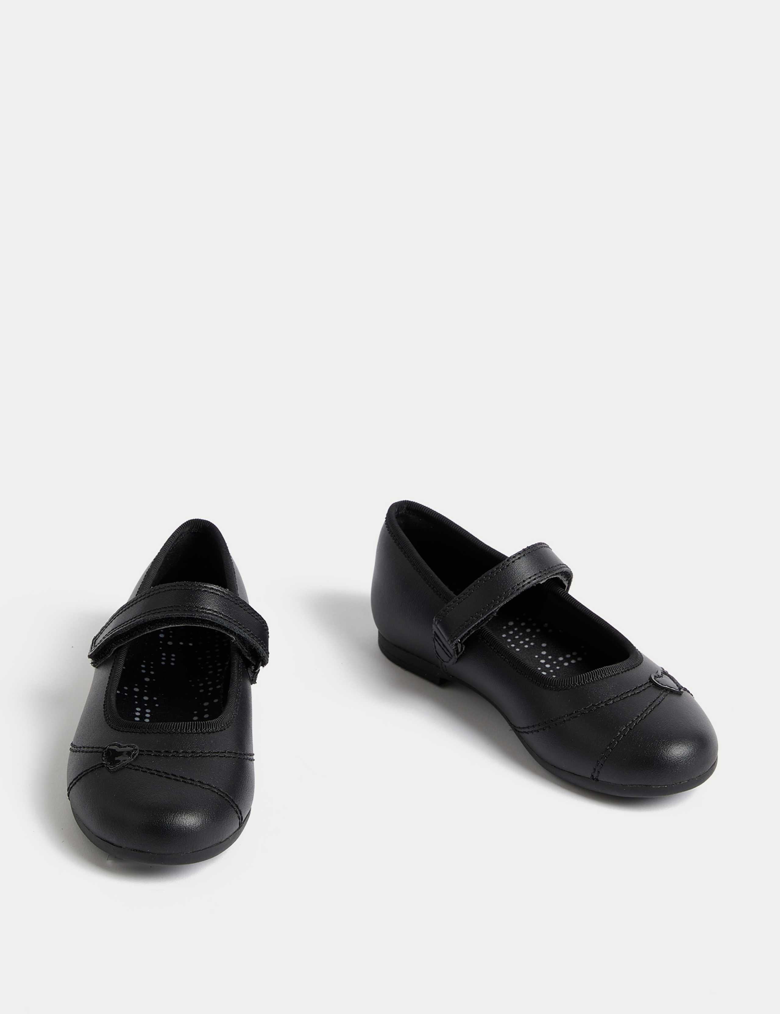 Kids' Heart Ballet Leather School Shoes (8 Small - 2 Large) 2 of 4