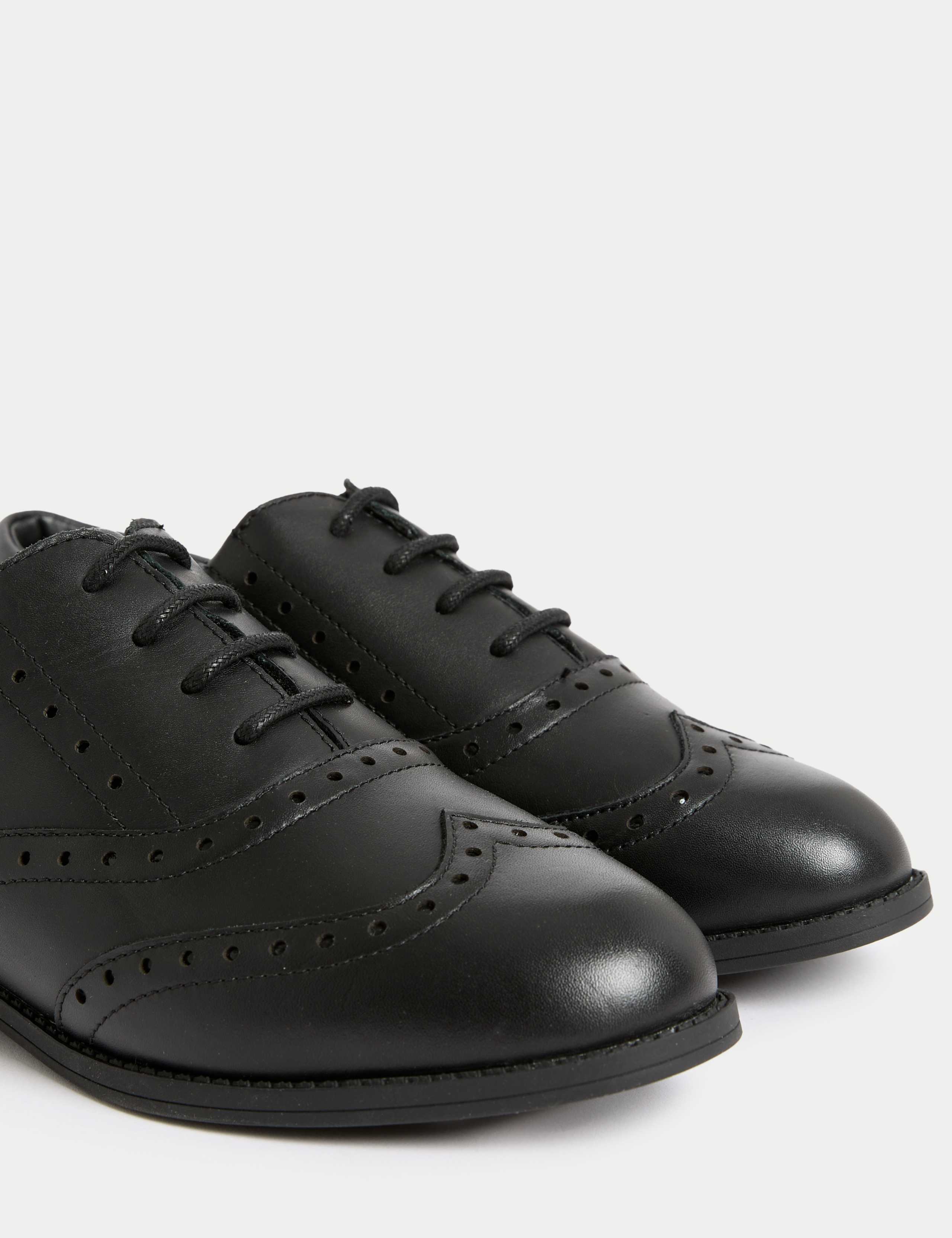 Kids’ Leather Lace-up Brogues School Shoes (13 Small - 7 Large) 3 of 6