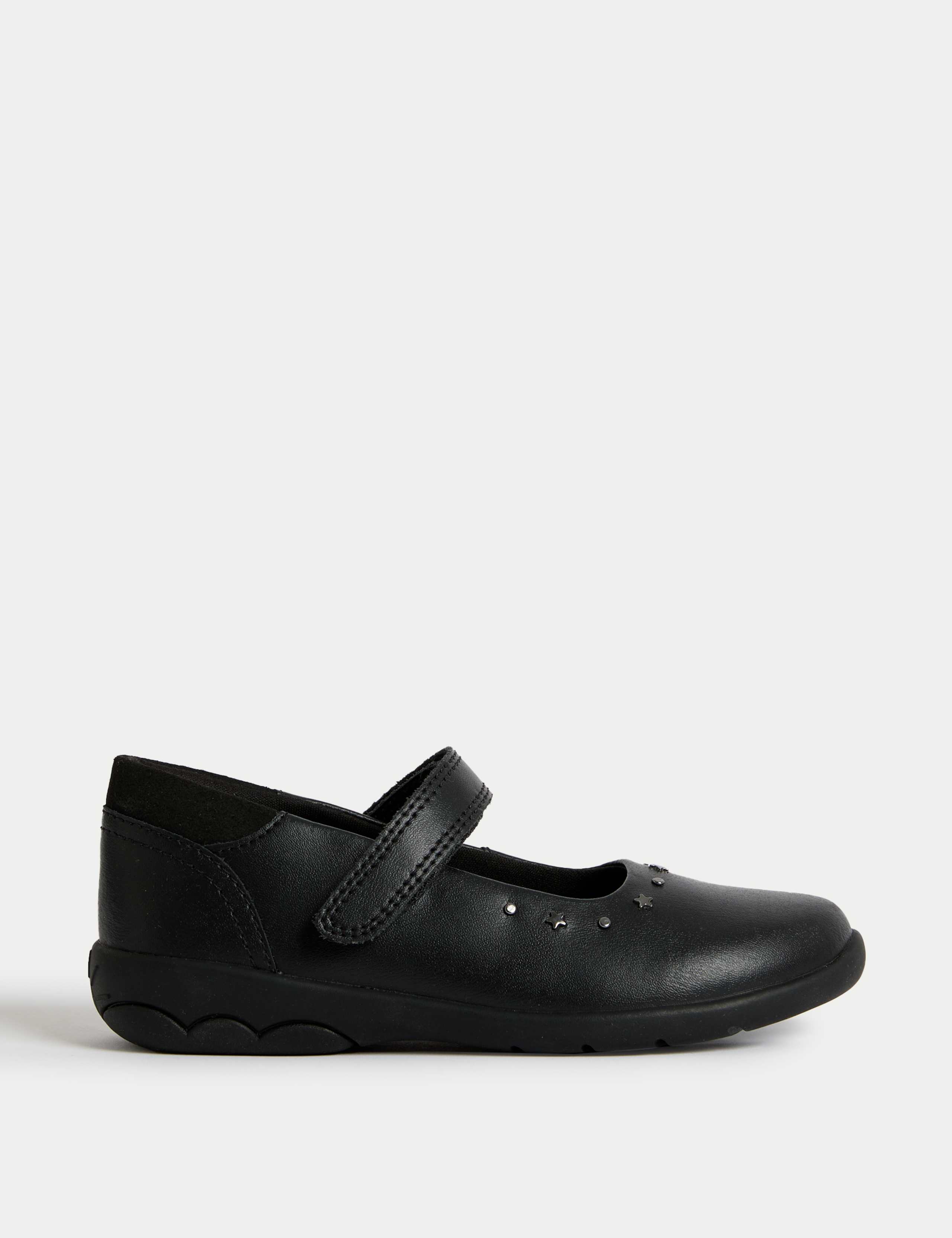 Kids' Leather Studded Riptape School Shoes (8 Small-2 Large) 1 of 4