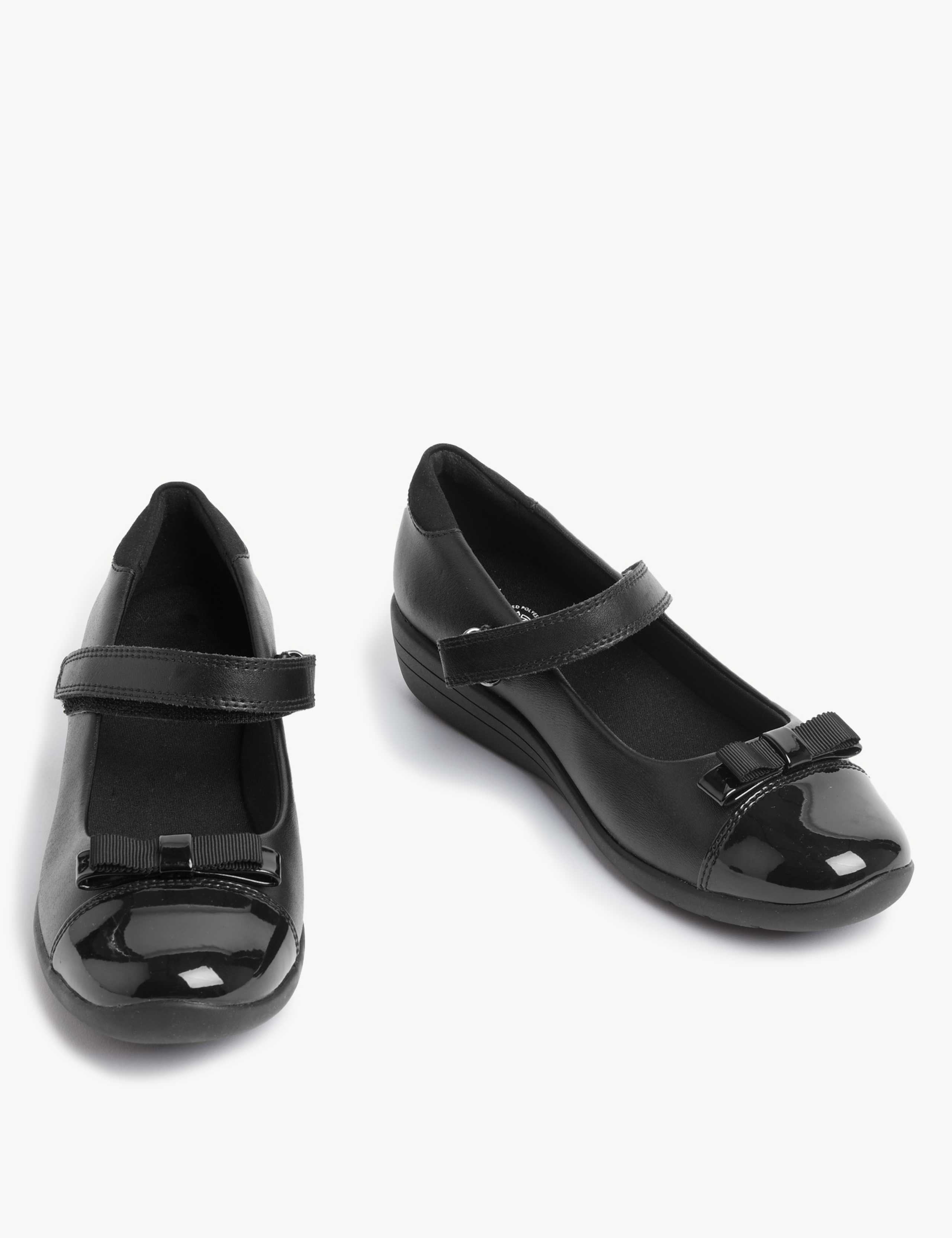 Kids' Leather Wedge Mary Jane School Shoes (2½  Large - 7 Large) 2 of 5