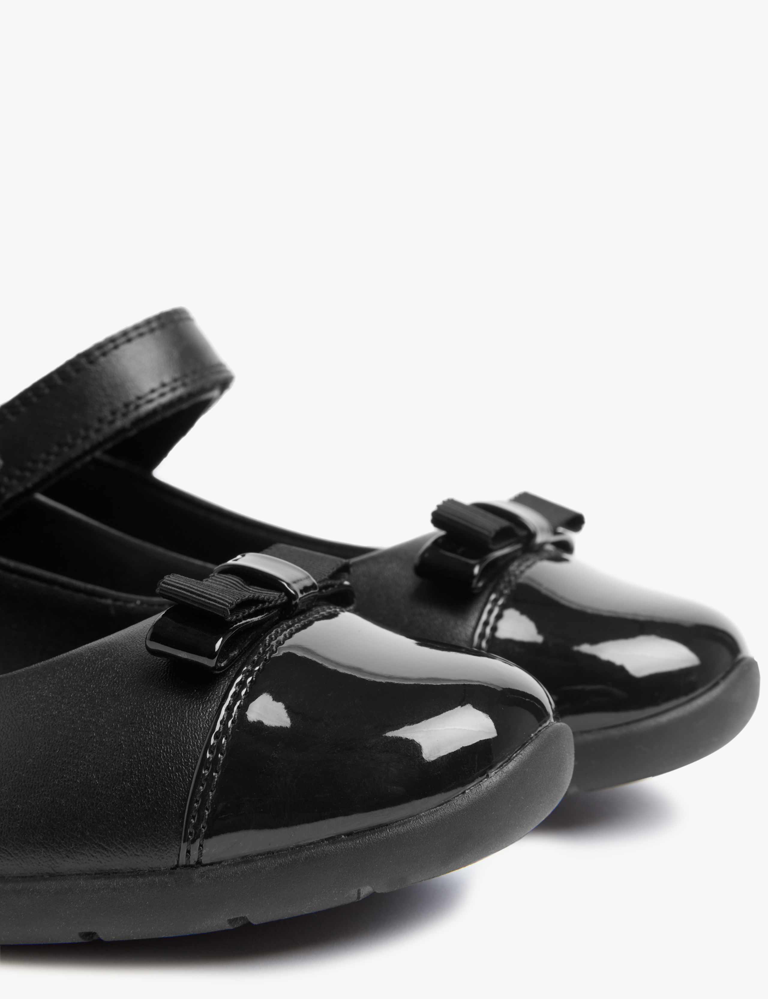 Kids' Leather Wedge Mary Jane School Shoes (2½  Large - 7 Large) 3 of 5
