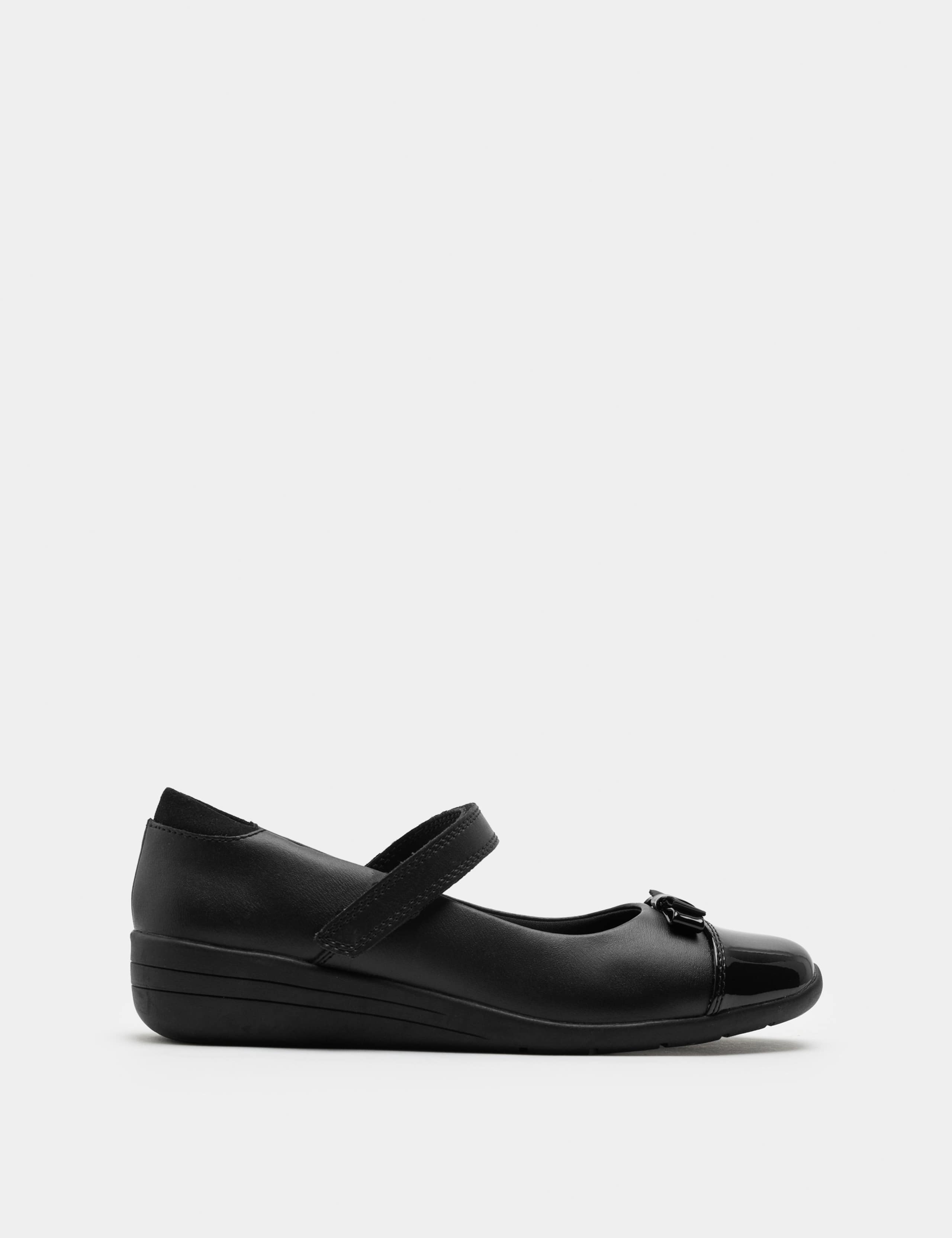 Kids' Leather Wedge Mary Jane School Shoes (2½  Large - 7 Large) 2 of 7