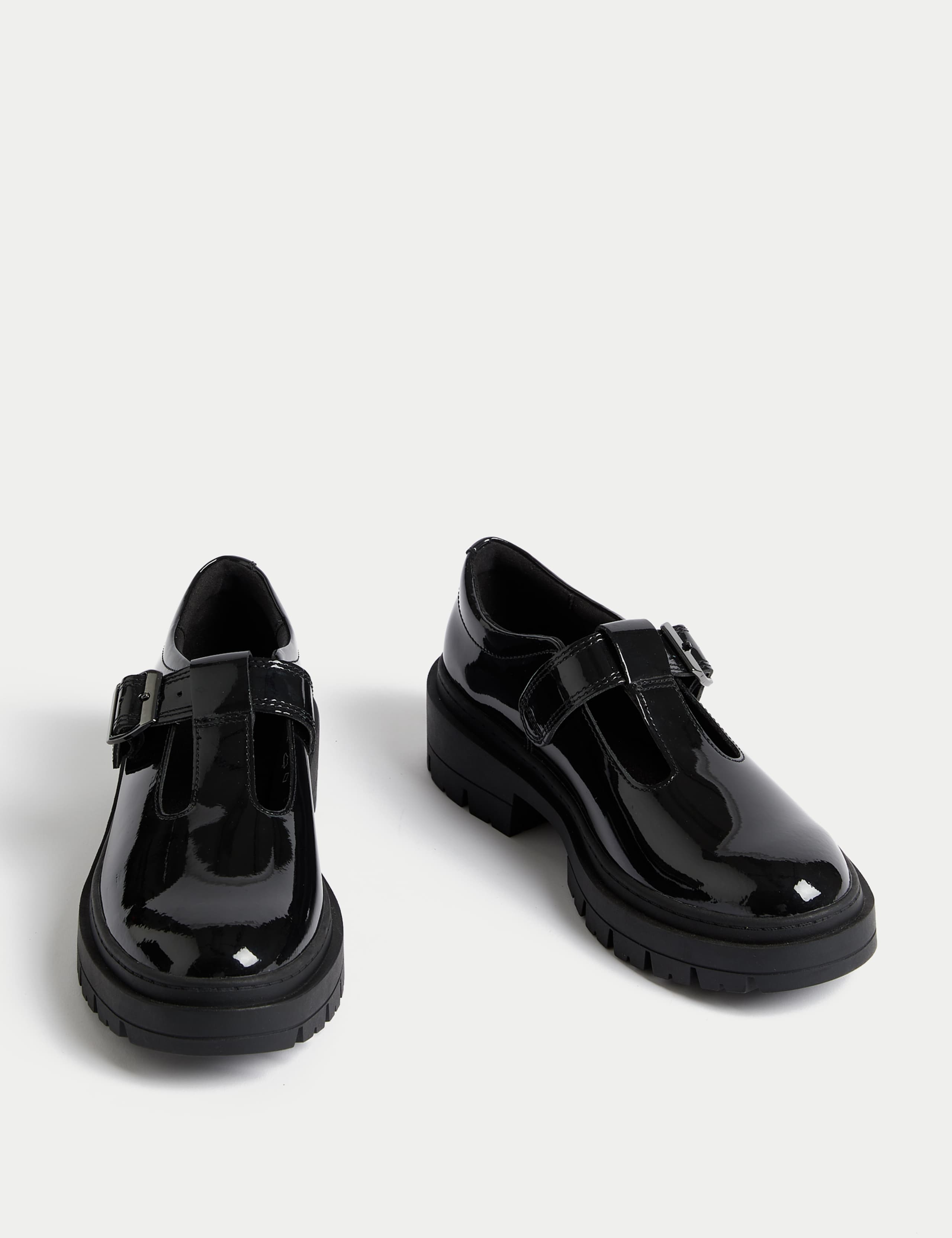 Kids' Chunky T Bar Leather School Shoes (2½ Large - 7 Large) 2 of 4