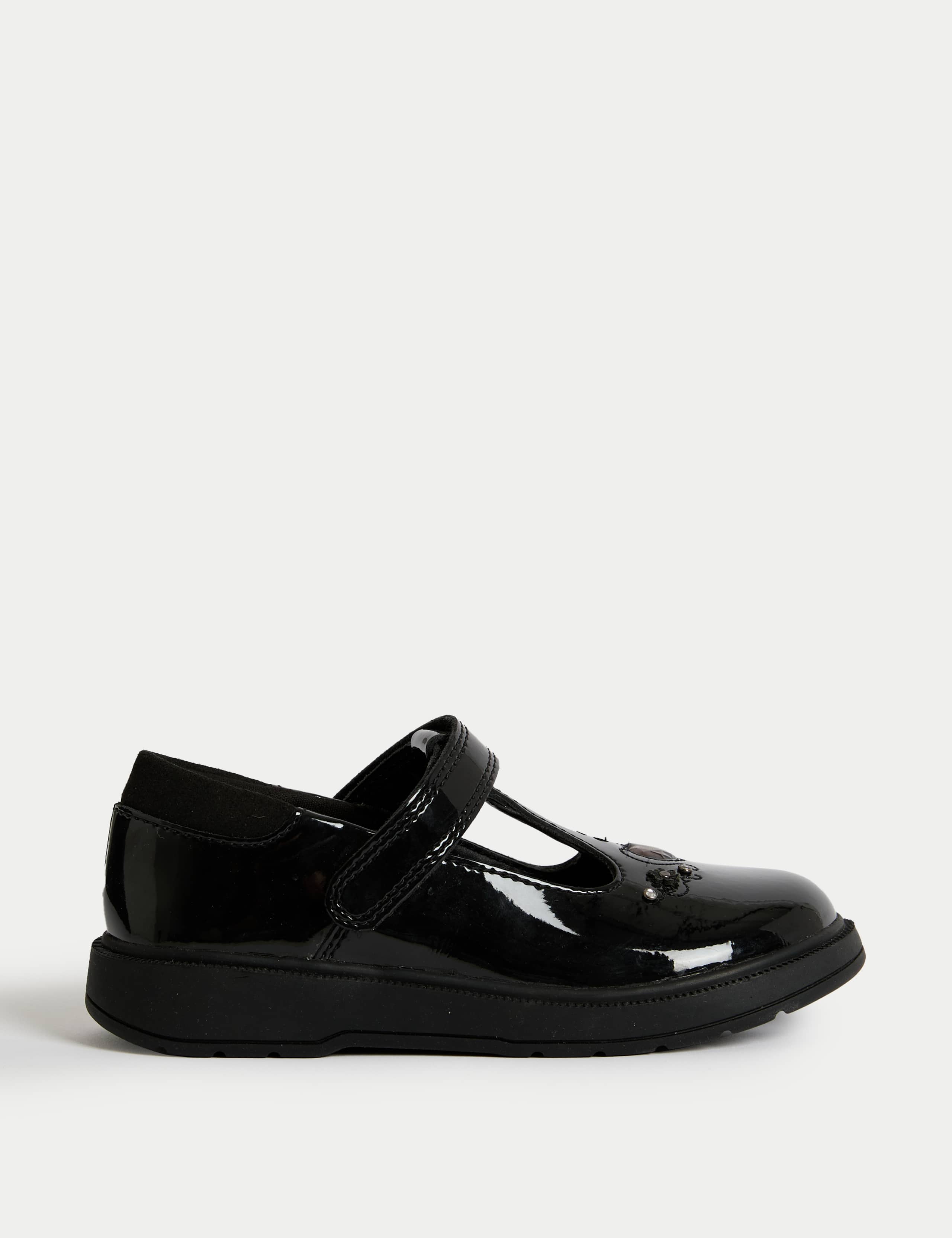 Kids' Leather Heart Riptape School Shoes (8 Small-2 Large) 1 of 4