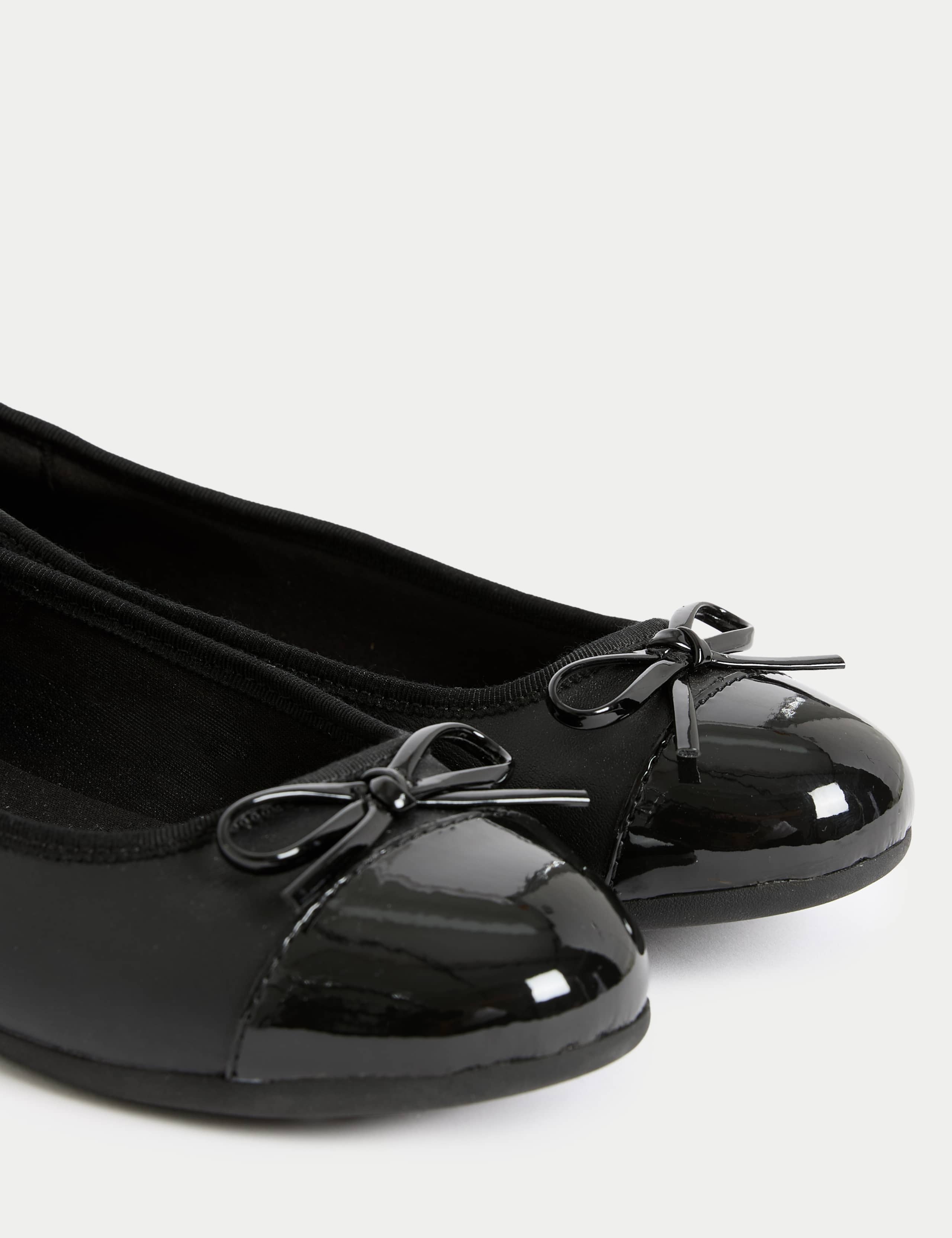 Kids' Leather Bow Ballet School Shoes (13 Small - 7 Large) 3 of 4