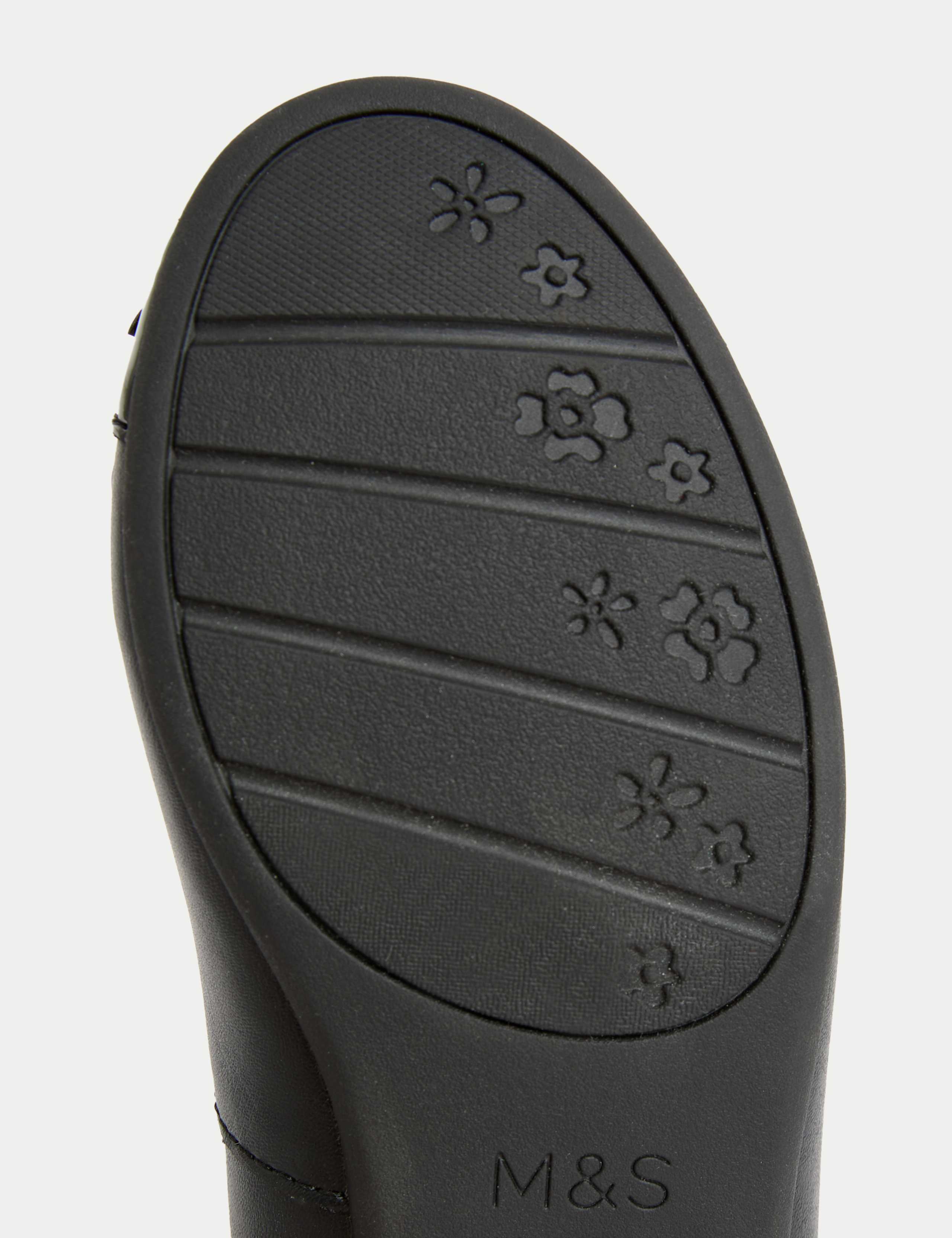 Kids' Leather Bow Ballet School Shoes (13 Small - 7 Large) 4 of 4