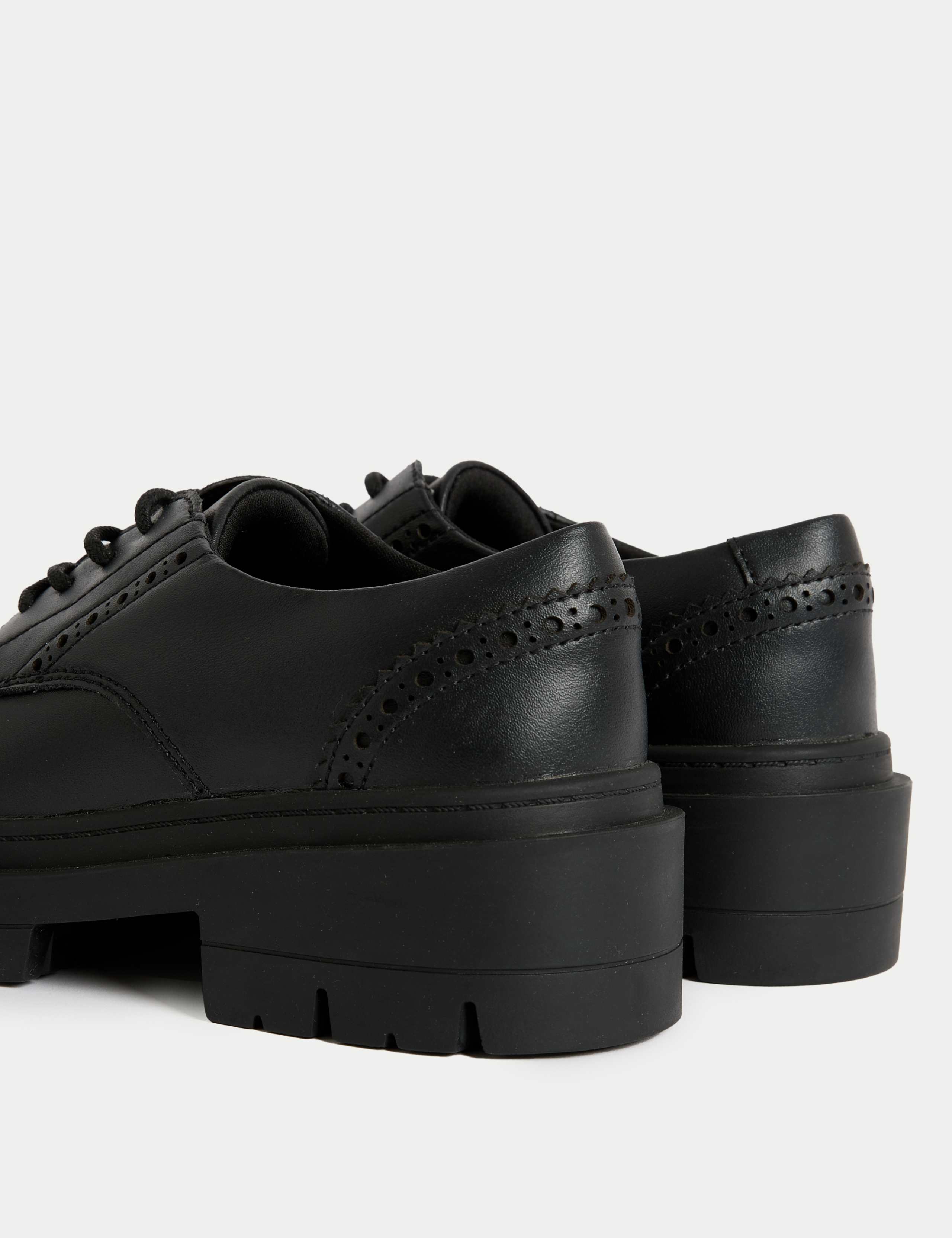 Kids' Leather Chunky Brogue School Shoes (13 Small - 7 Large) 3 of 4