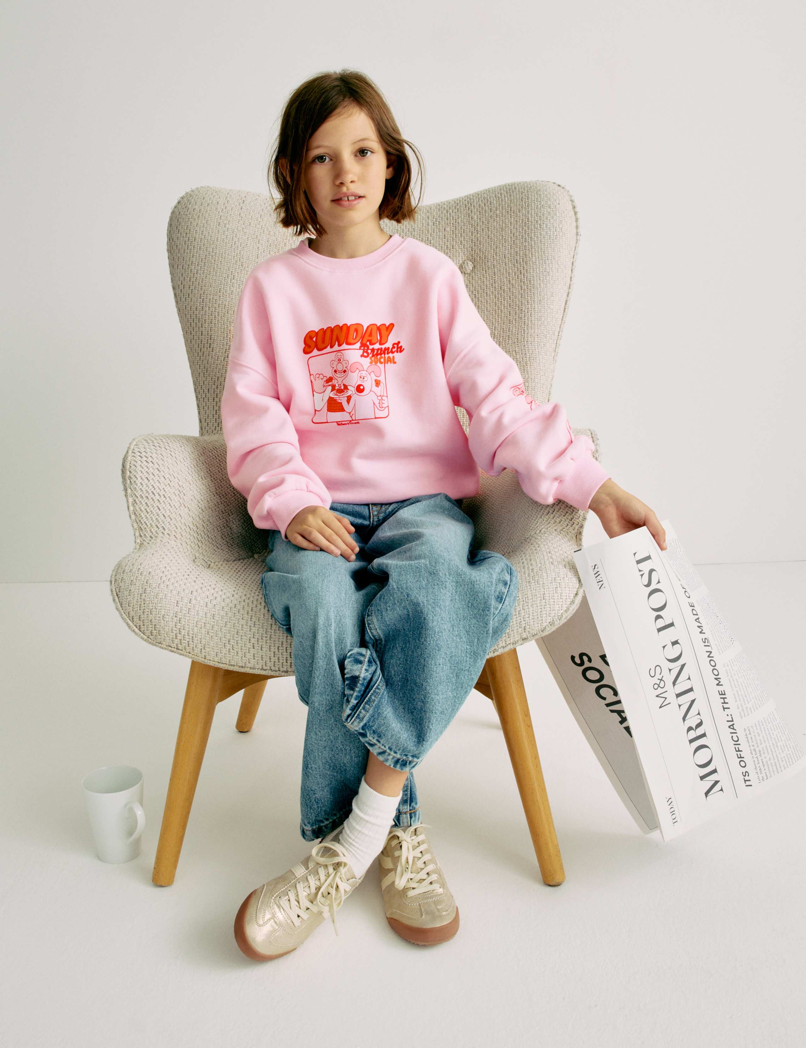 Cotton Rich Wallace & Grommit™ Sweatshirt (6-16 Yrs) 1 of 9