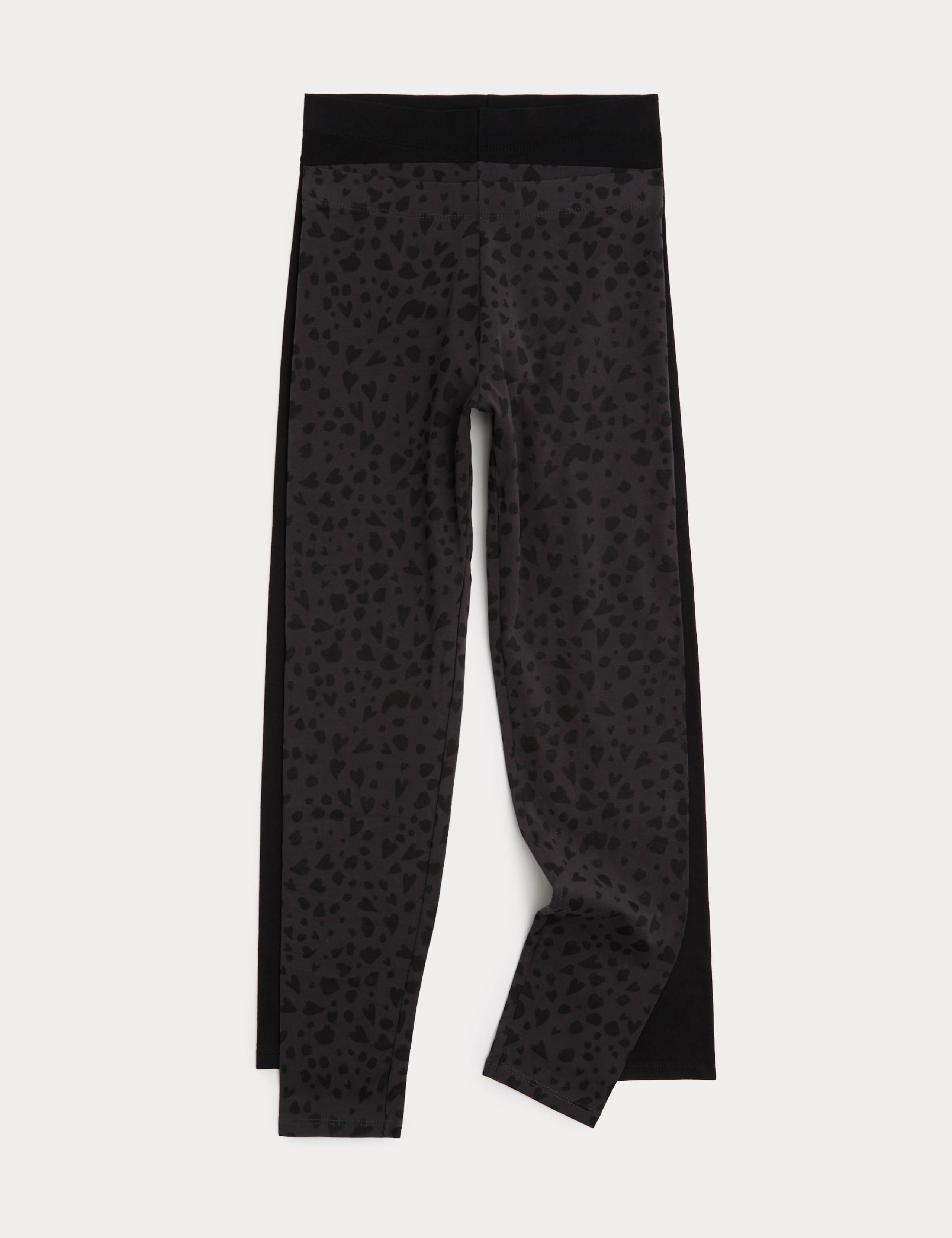 2 Pack Cotton Rich Leggings (6-16 Years) 1 of 3