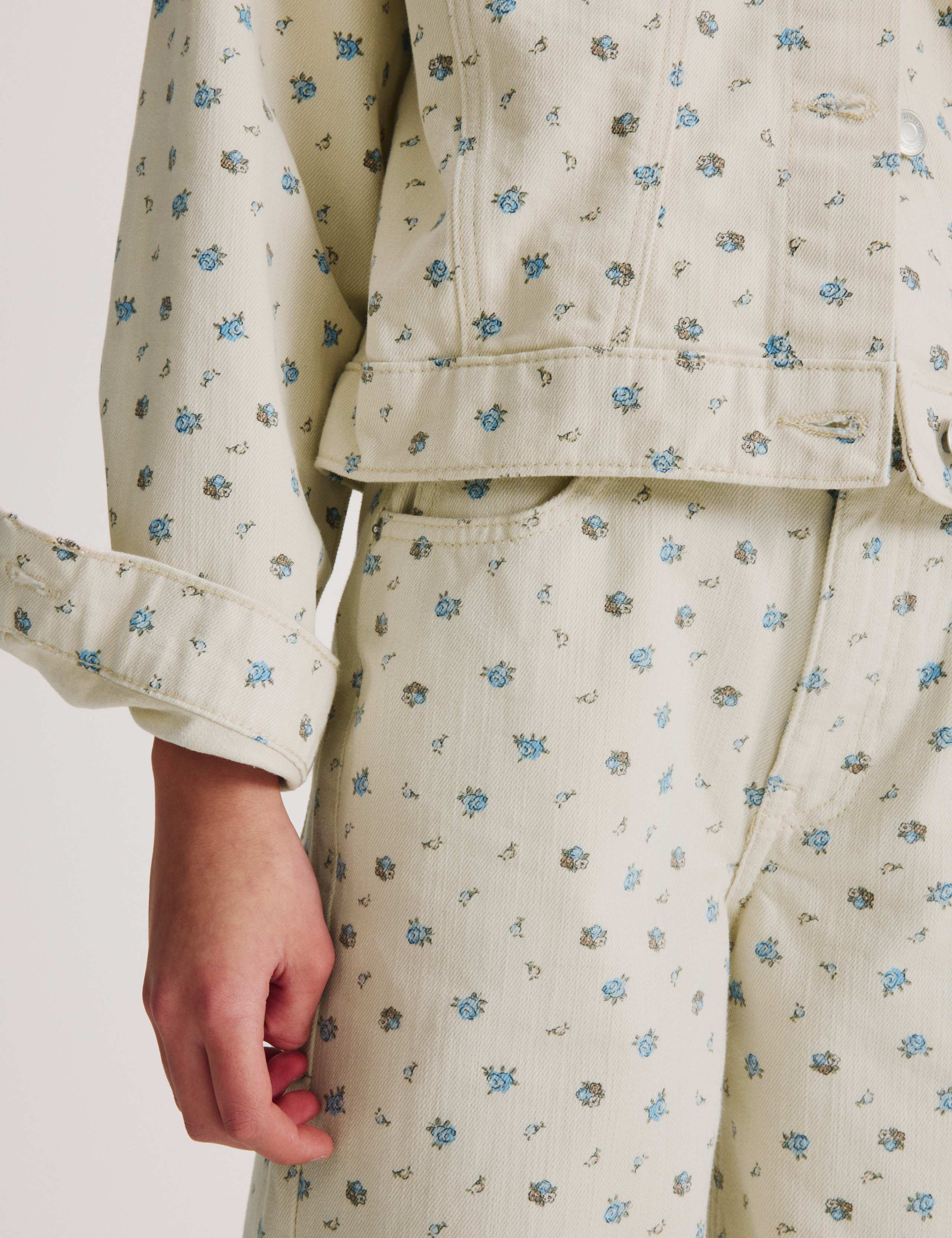 Denim Ditsy Print Wide Leg Jeans (6-16 Yrs) 3 of 6