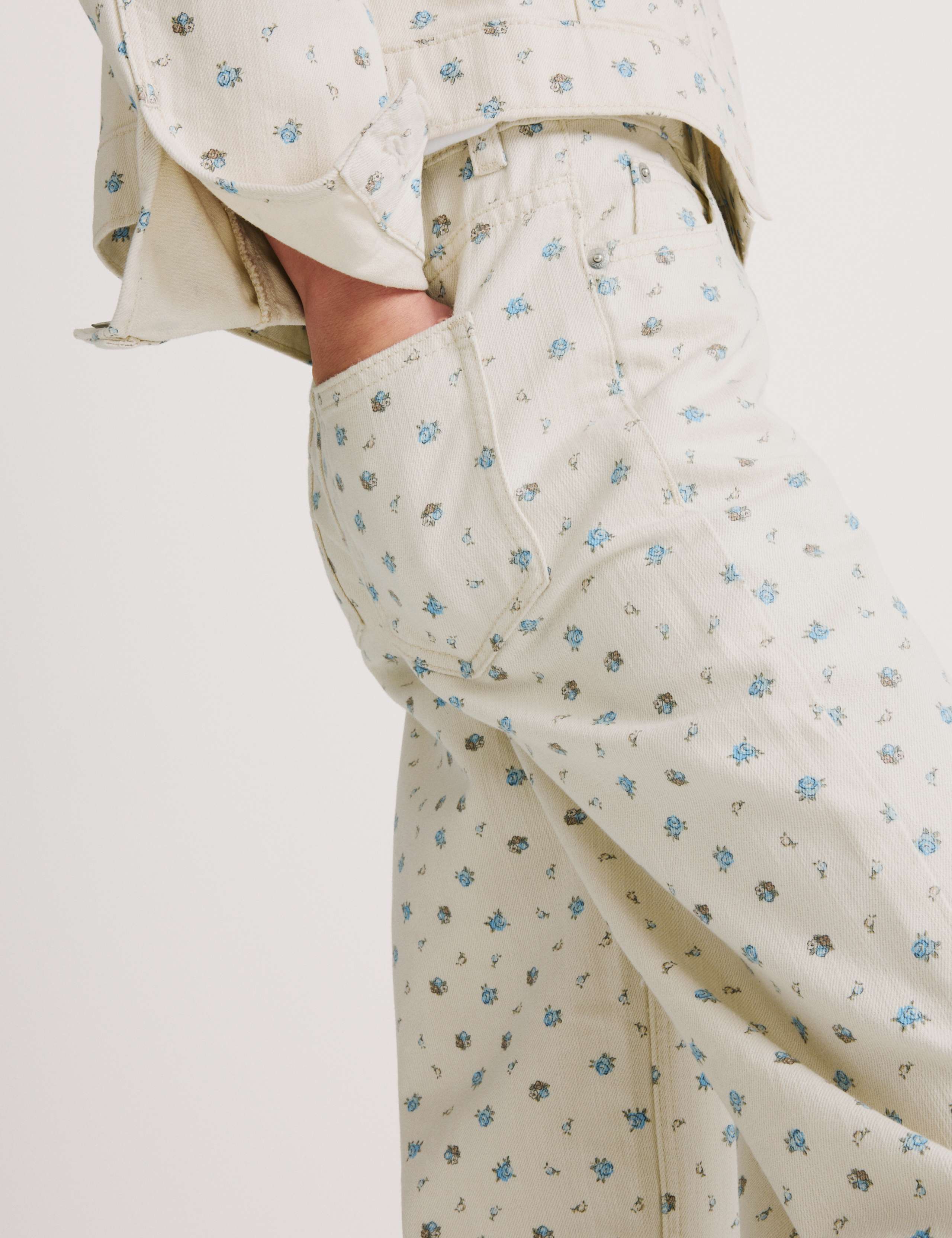 Denim Ditsy Print Wide Leg Jeans (6-16 Yrs) 5 of 6