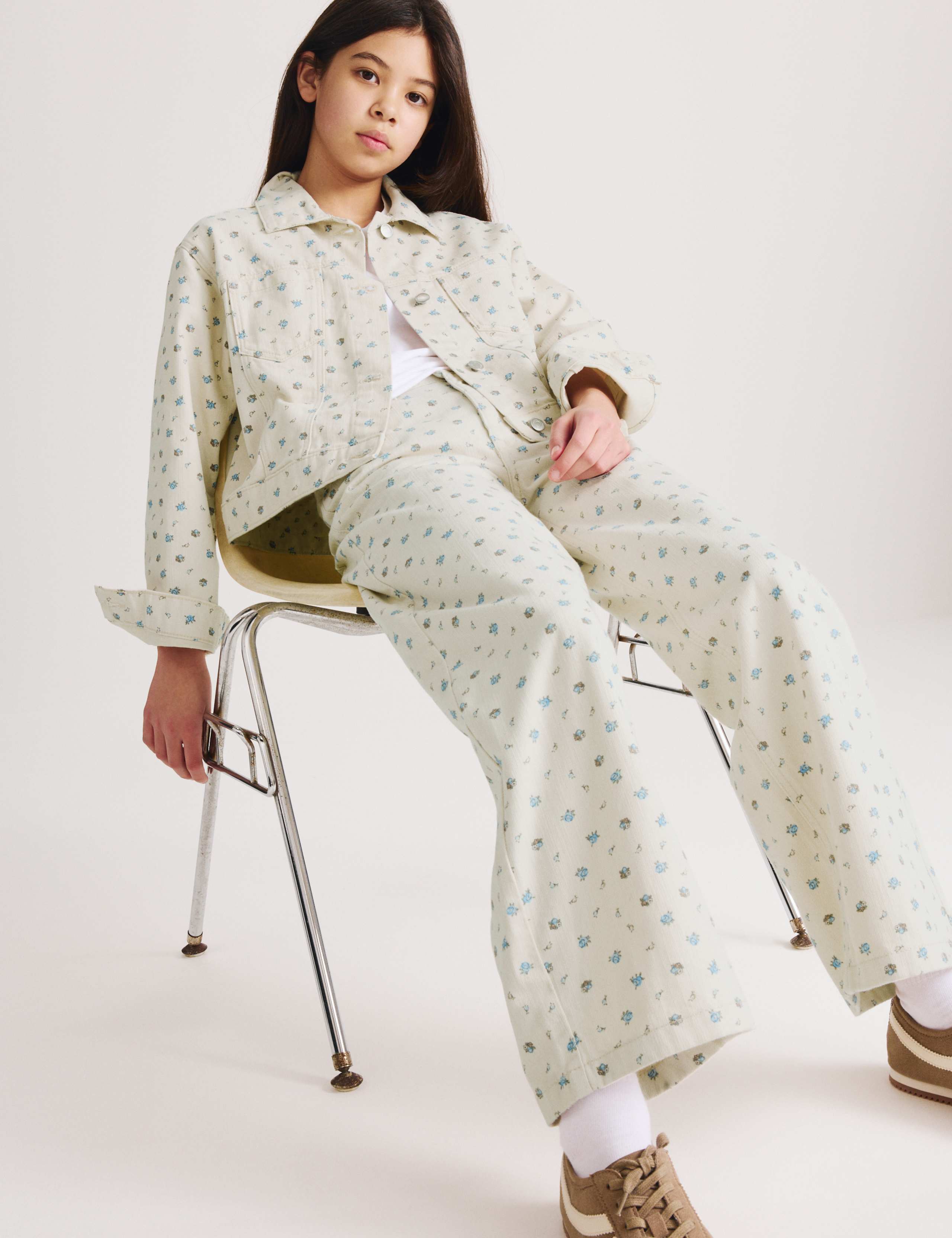 Denim Ditsy Print Wide Leg Jeans (6-16 Yrs) 6 of 6