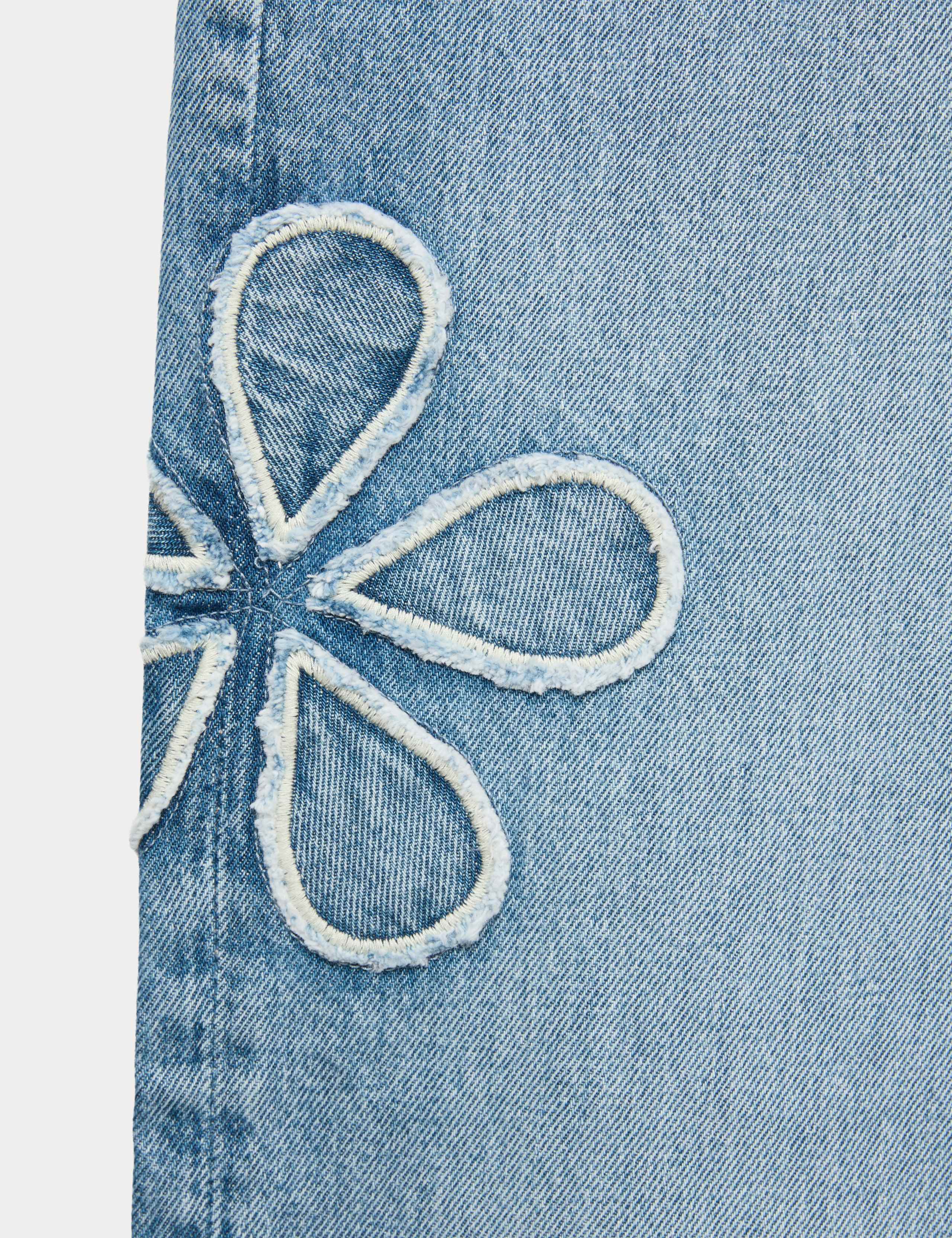 Floral Embroidered Wide Leg Denim Jeans (6-16 Yrs) 8 of 8