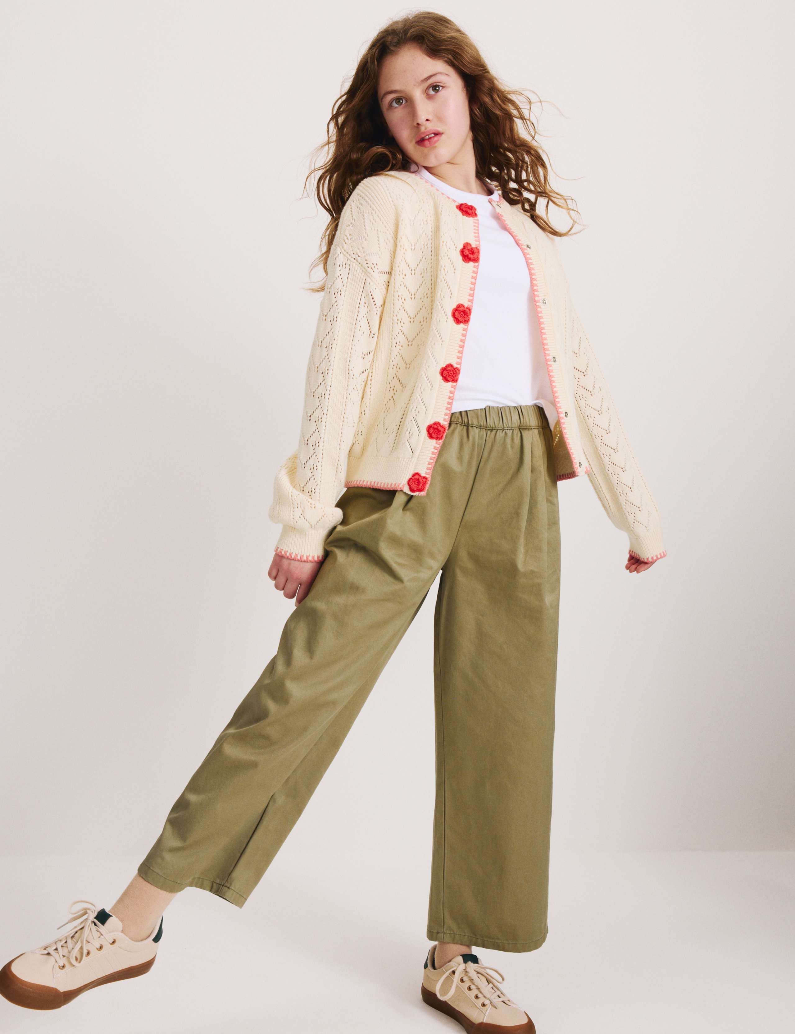 Pure Cotton Rose Cardigan (6-16 Yrs) 3 of 4