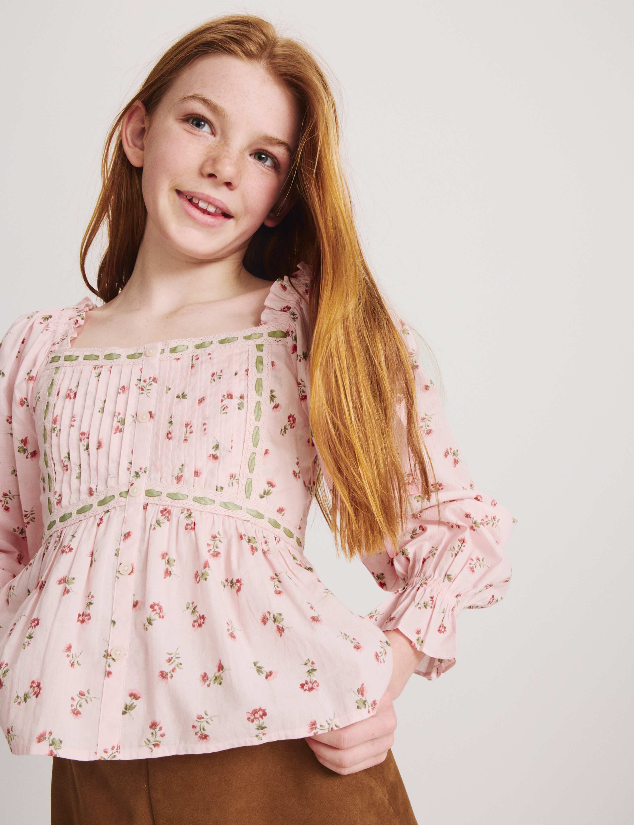 Pure Cotton Ditsy Floral Top (6-16 Yrs) 5 of 5