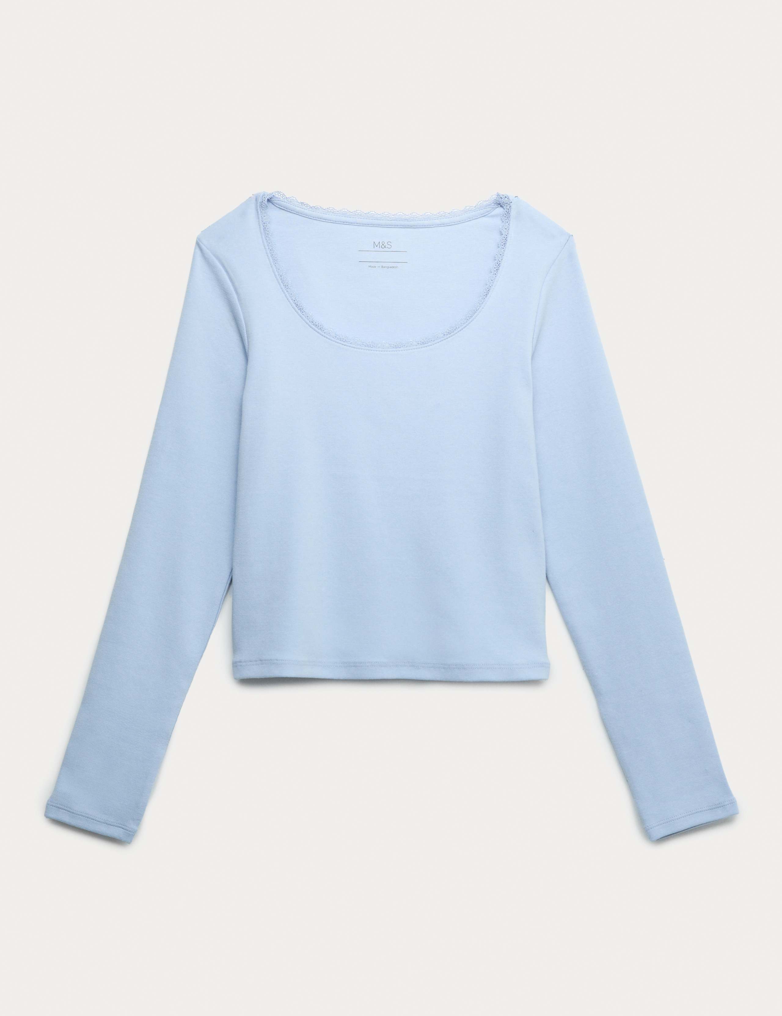 Cotton Rich Lace Trim Top (6-16 Yrs) 1 of 1