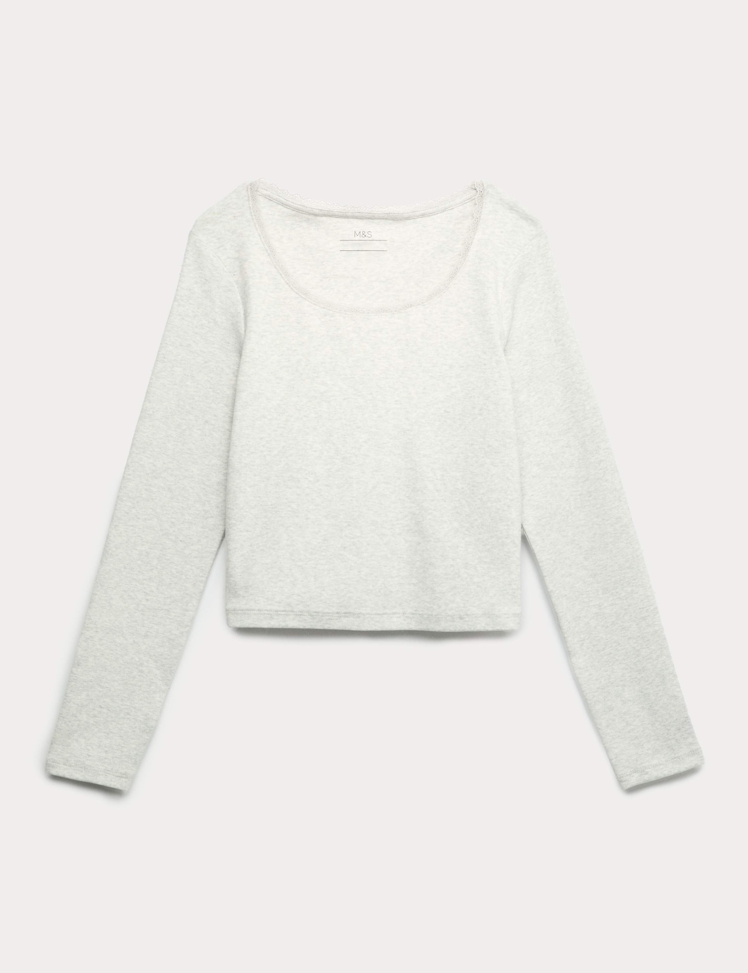 Cotton Rich Lace Trim Top 1 of 1