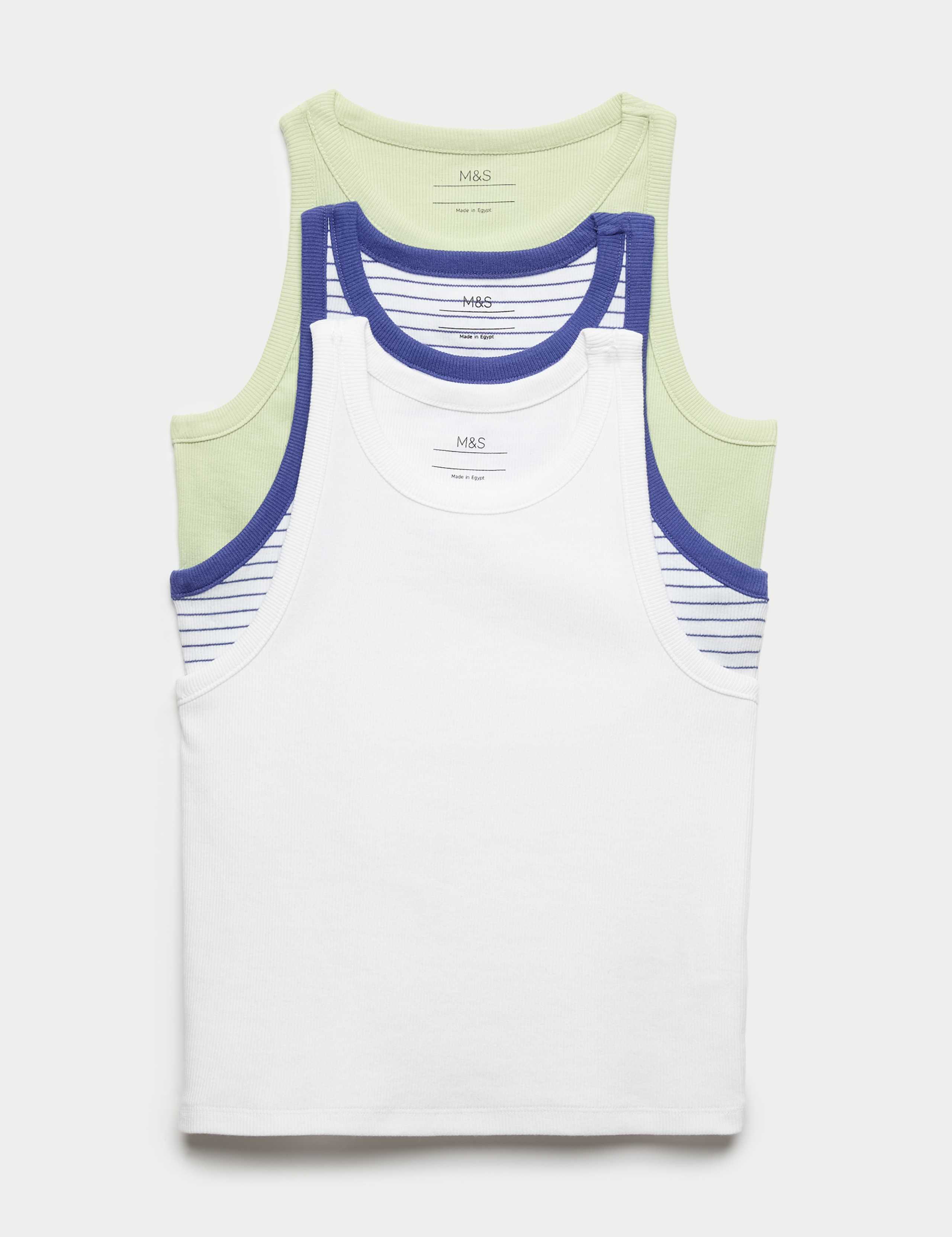 3 Pack Cotton Rich Vests (6-16 Yrs) 1 of 2