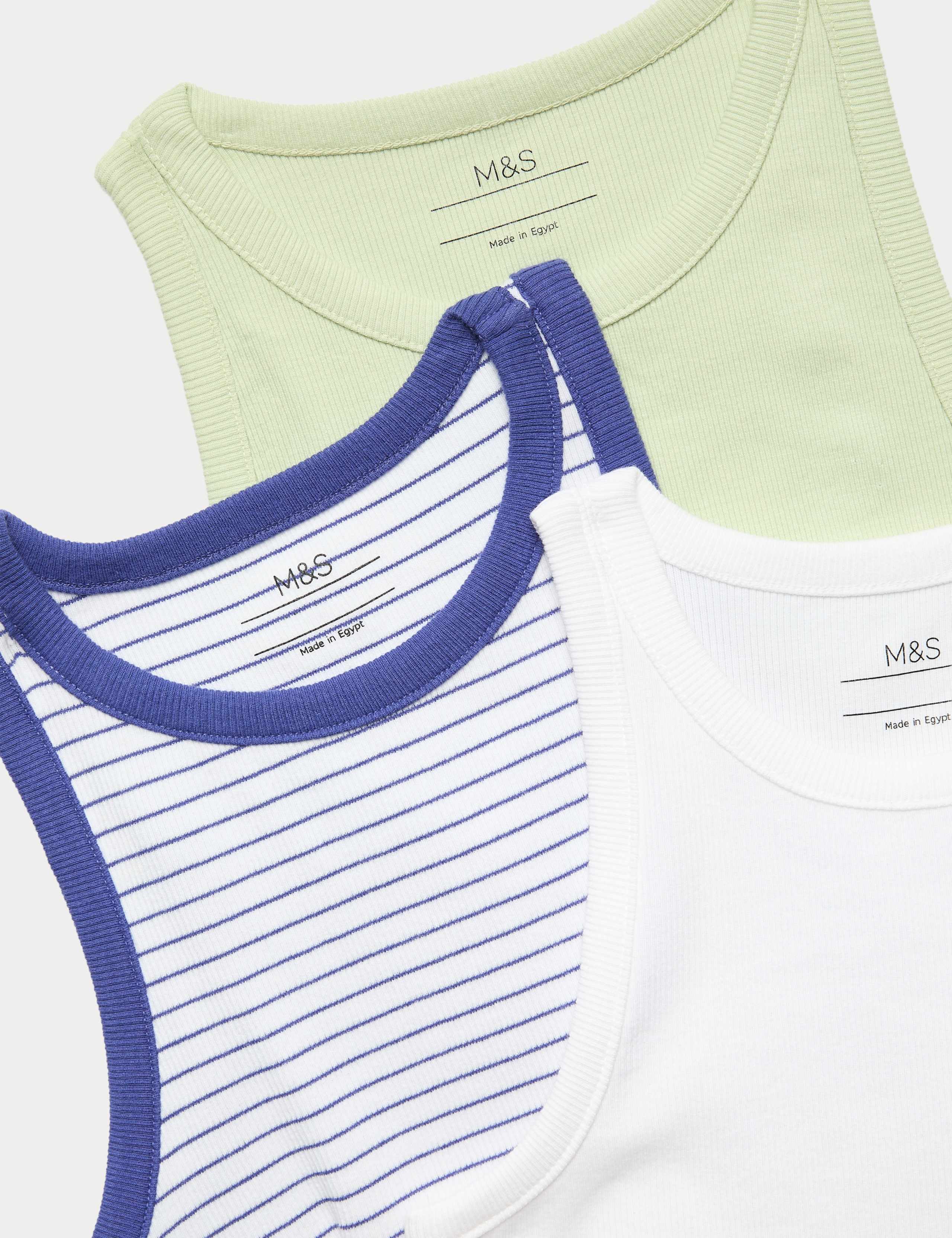 3 Pack Cotton Rich Vests (6-16 Yrs) 2 of 2