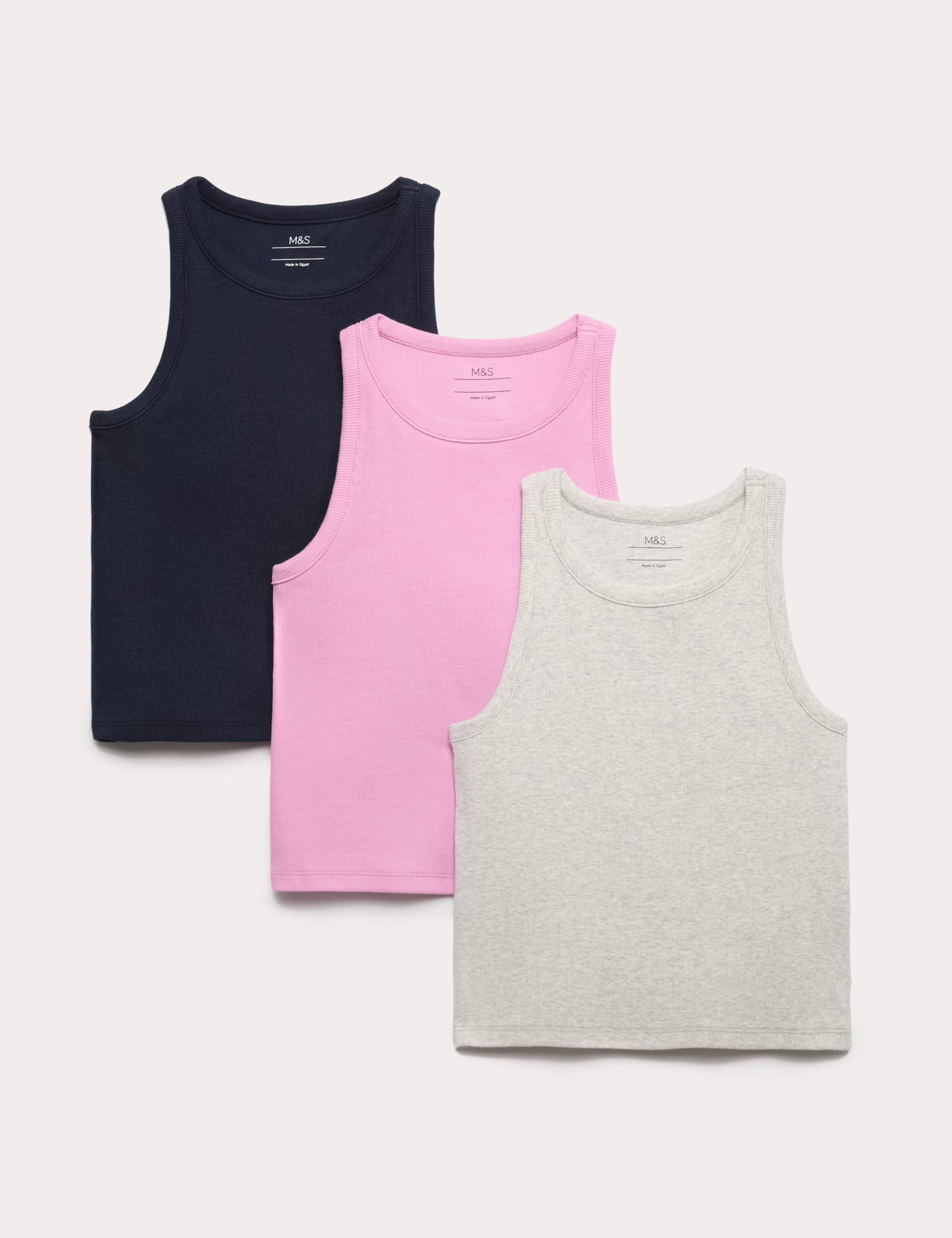 3 Pack Cotton Rich Vests (6-16 Yrs) 1 of 1