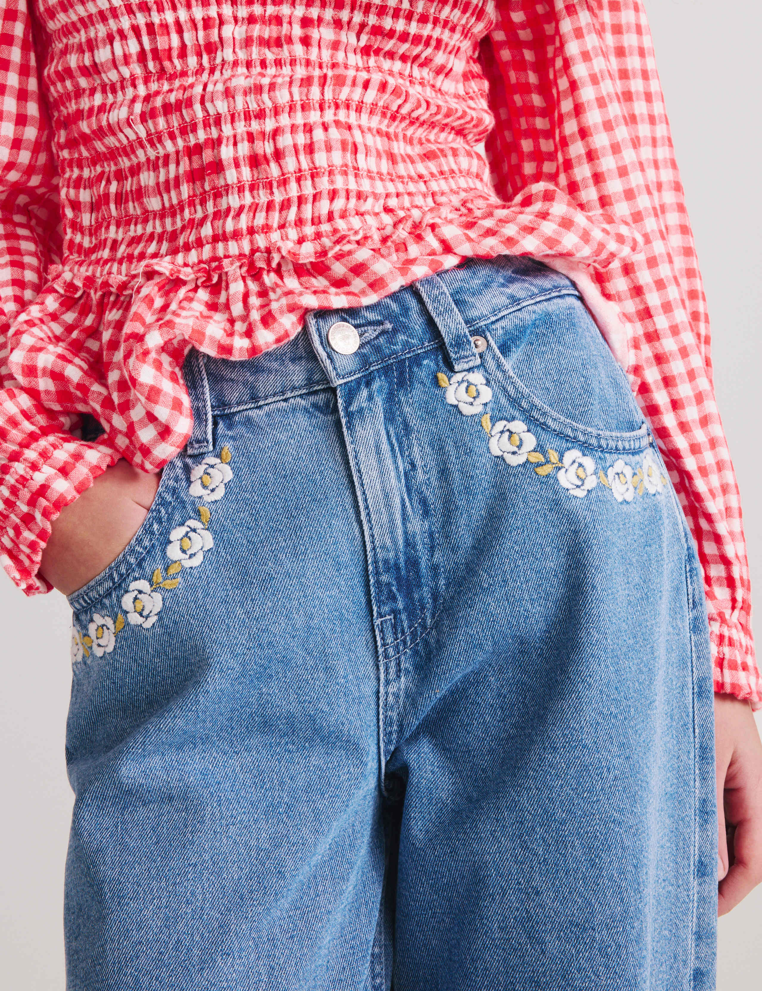 Denim Embroidered Wide Leg Jean (6-16 Yrs) 5 of 7