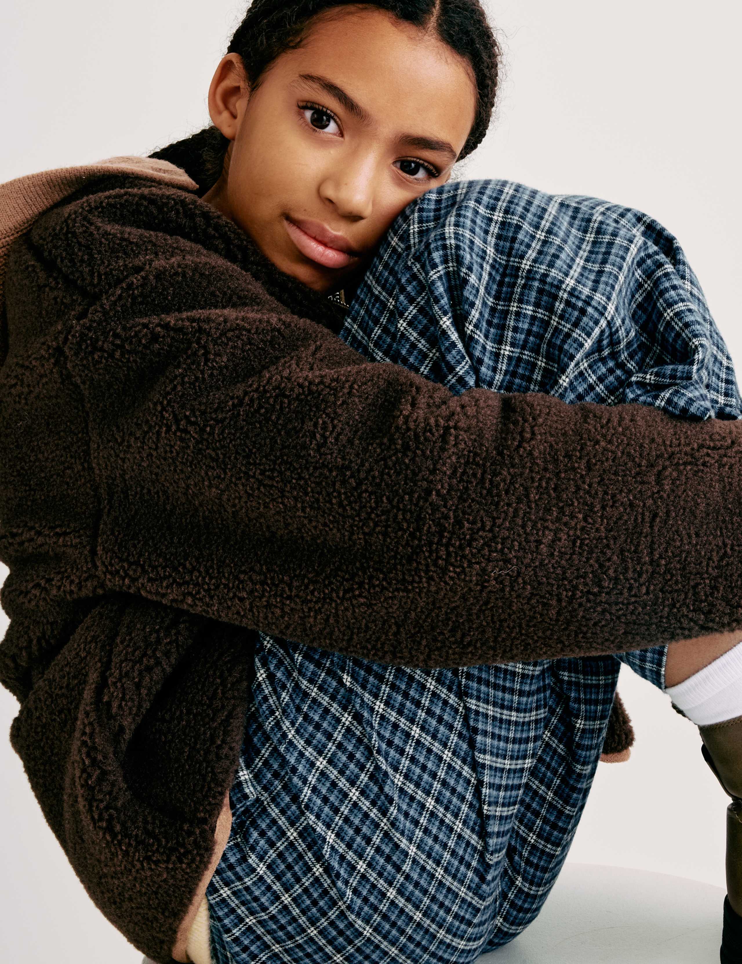 Pure Cotton Checked Relaxed Trousers (6-16 Yrs) 3 of 6