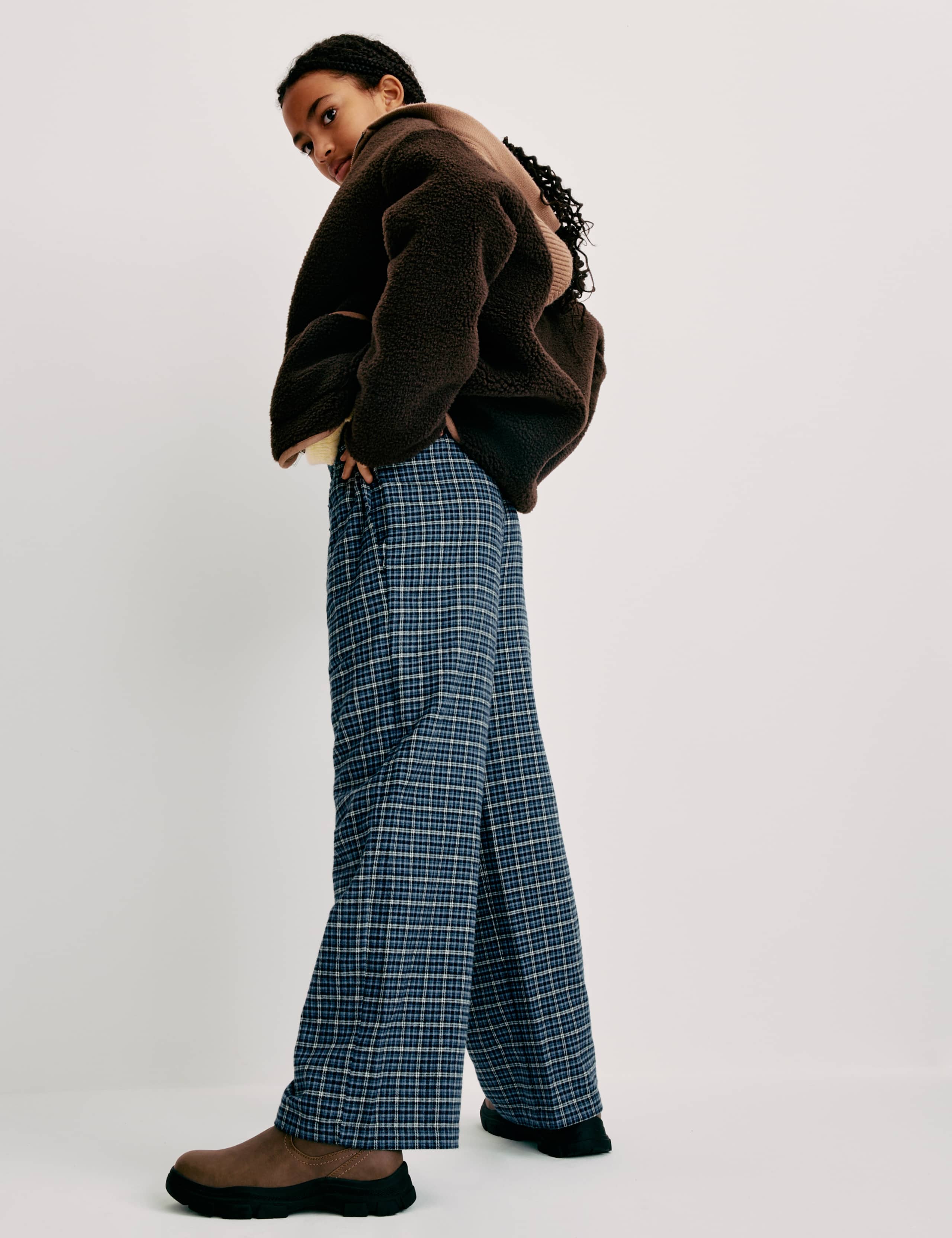 Pure Cotton Checked Relaxed Trousers (6-16 Yrs) 4 of 6