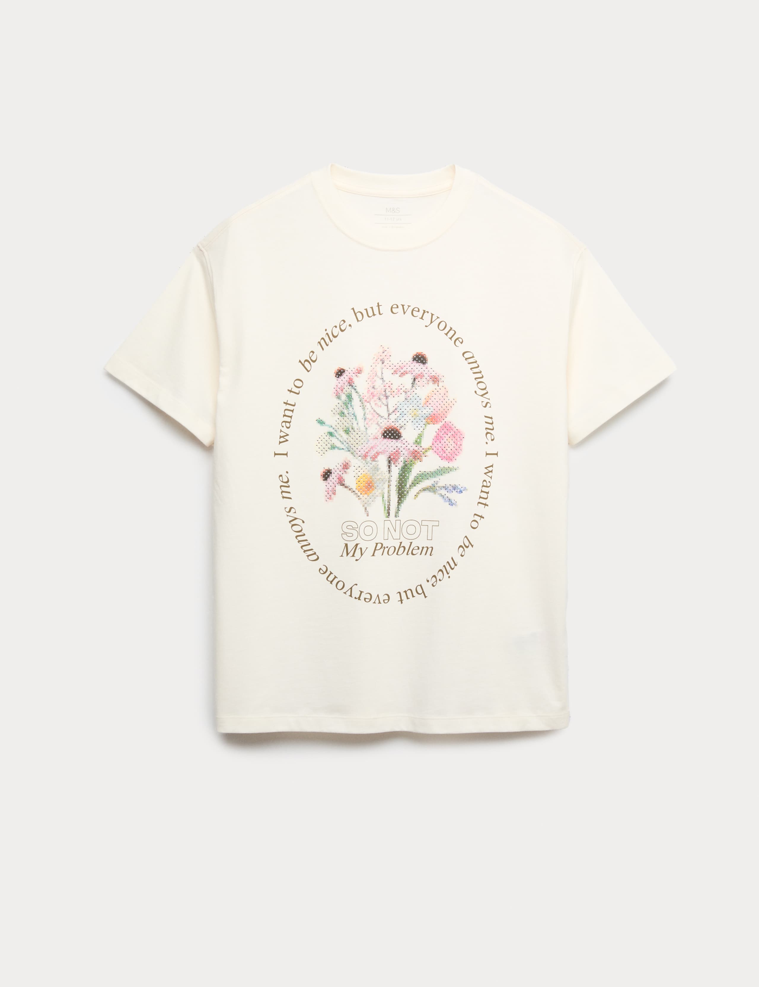 Pure Cotton Diamante Graphic T-Shirt (6-16 Yrs) 1 of 2