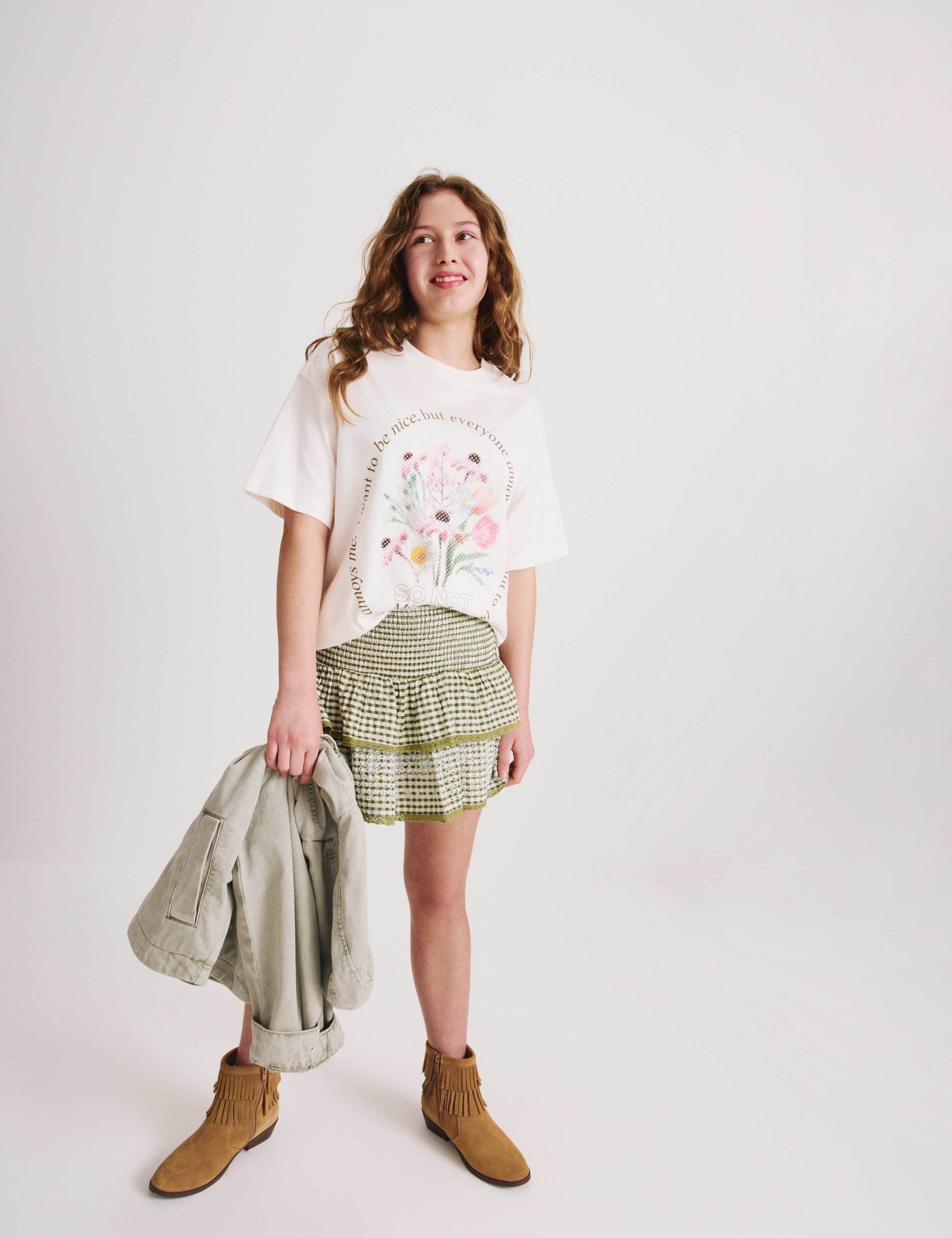 Cotton Rich Checked Rara Skirt (6-16 Yrs) 5 of 5