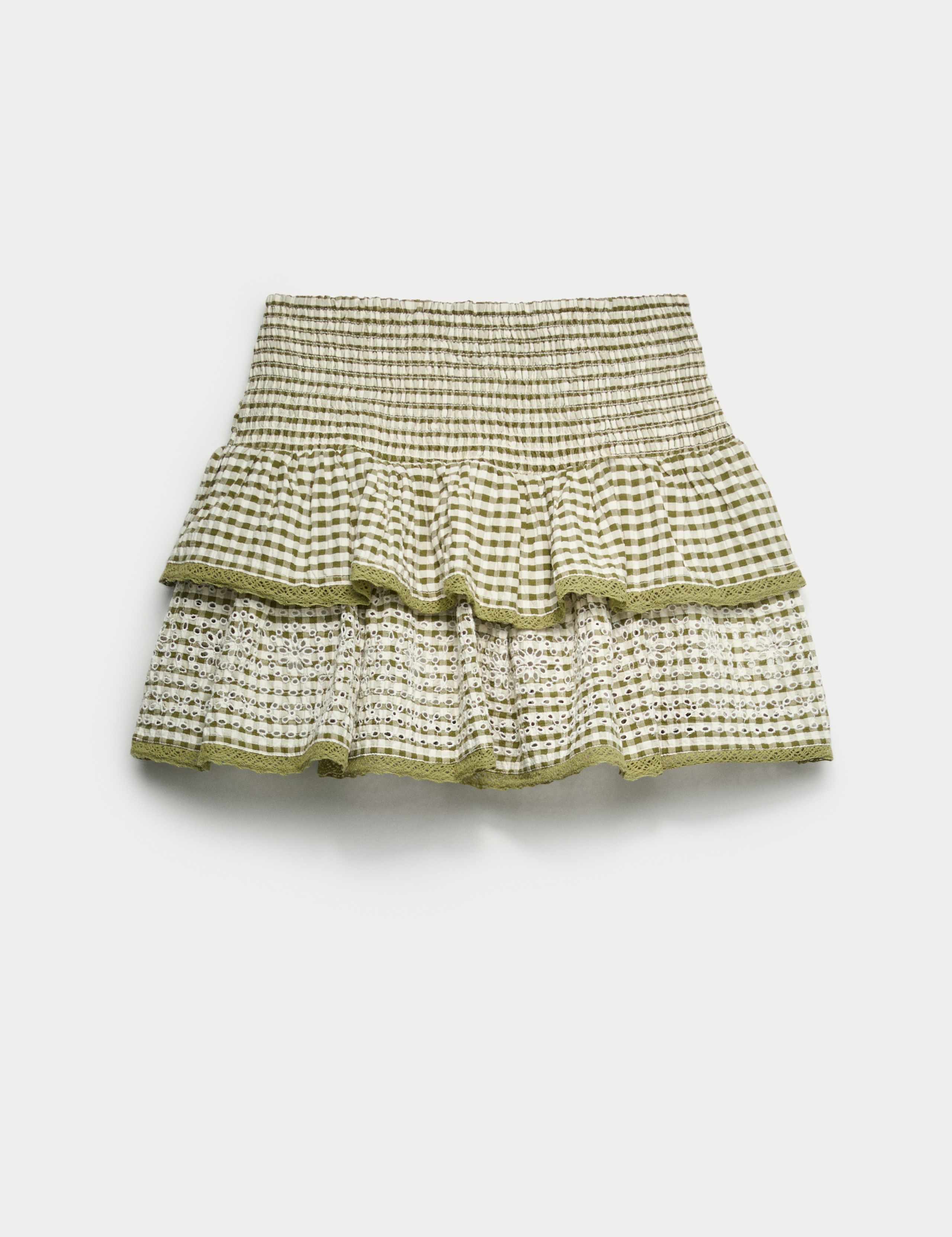 Cotton Rich Checked Rara Skirt (6-16 Yrs) 1 of 1