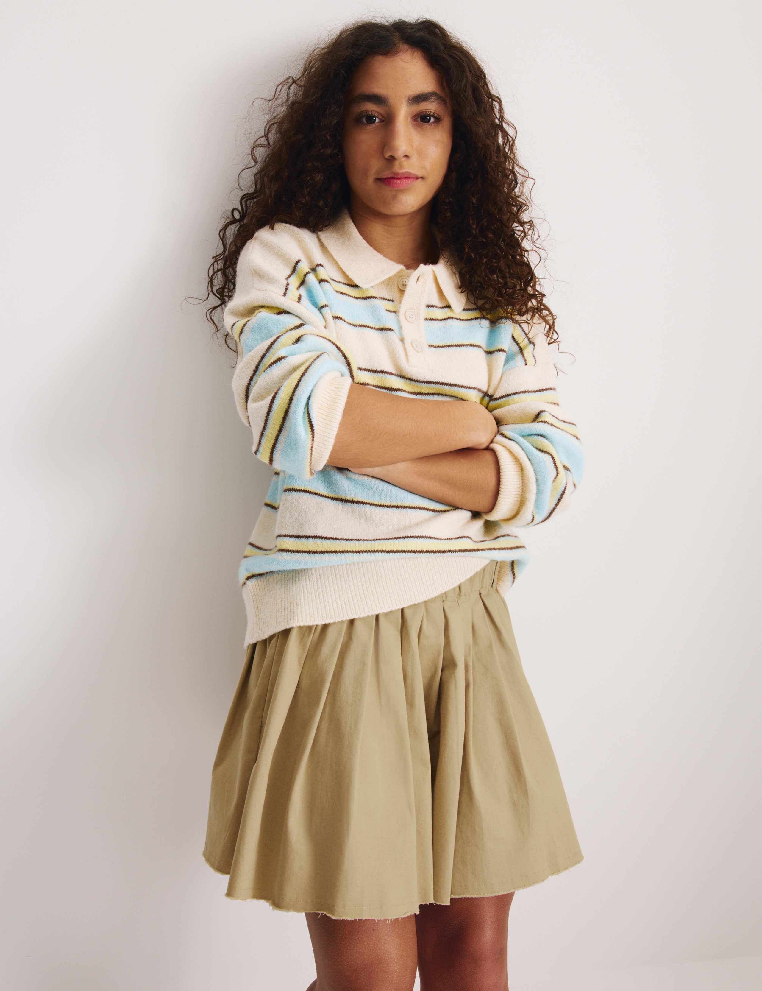 Cotton Rich Pleated Skirt (6-16 Yrs) 1 of 7