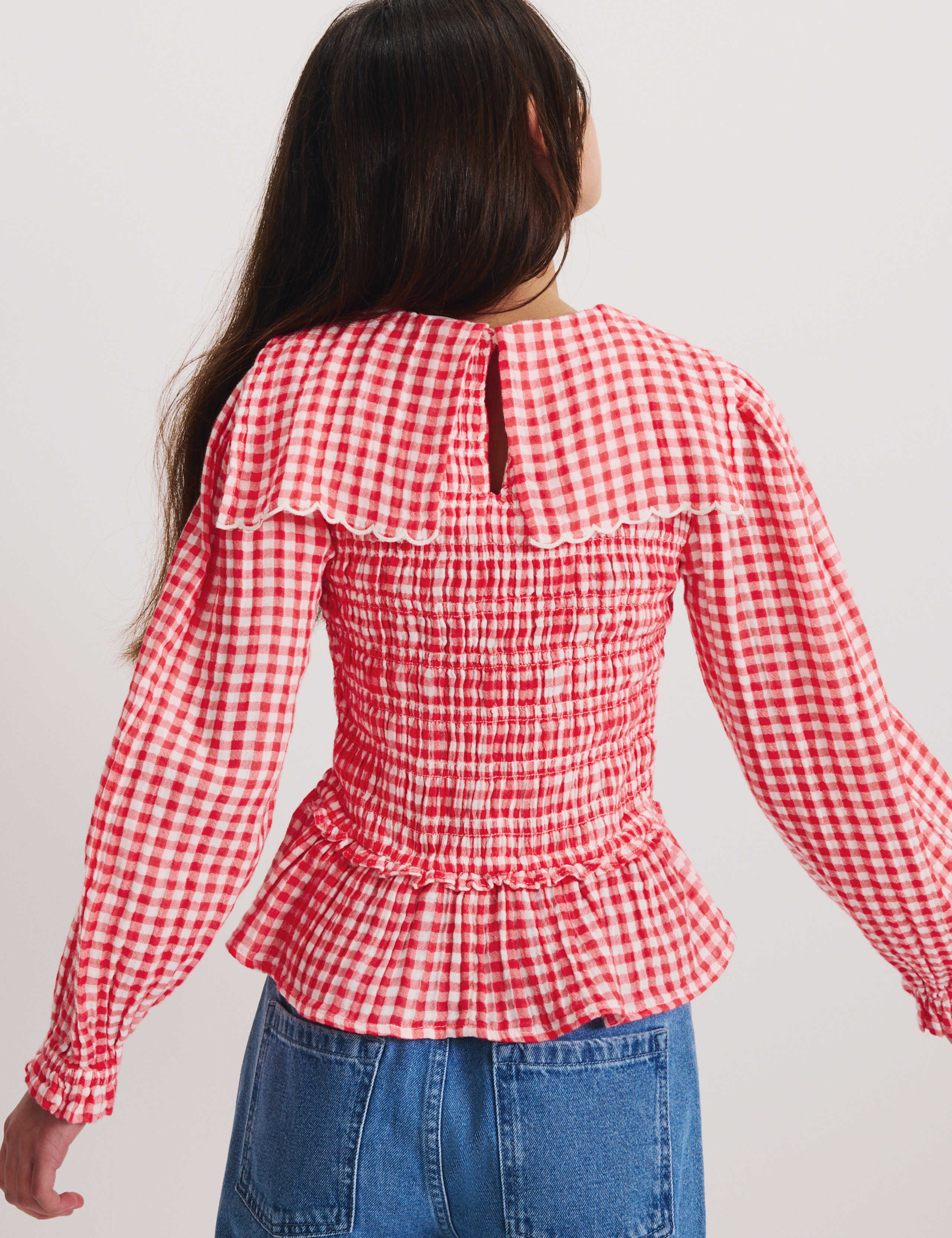 Pure Cotton Gingham Blouse (6-16 Yrs) 4 of 6