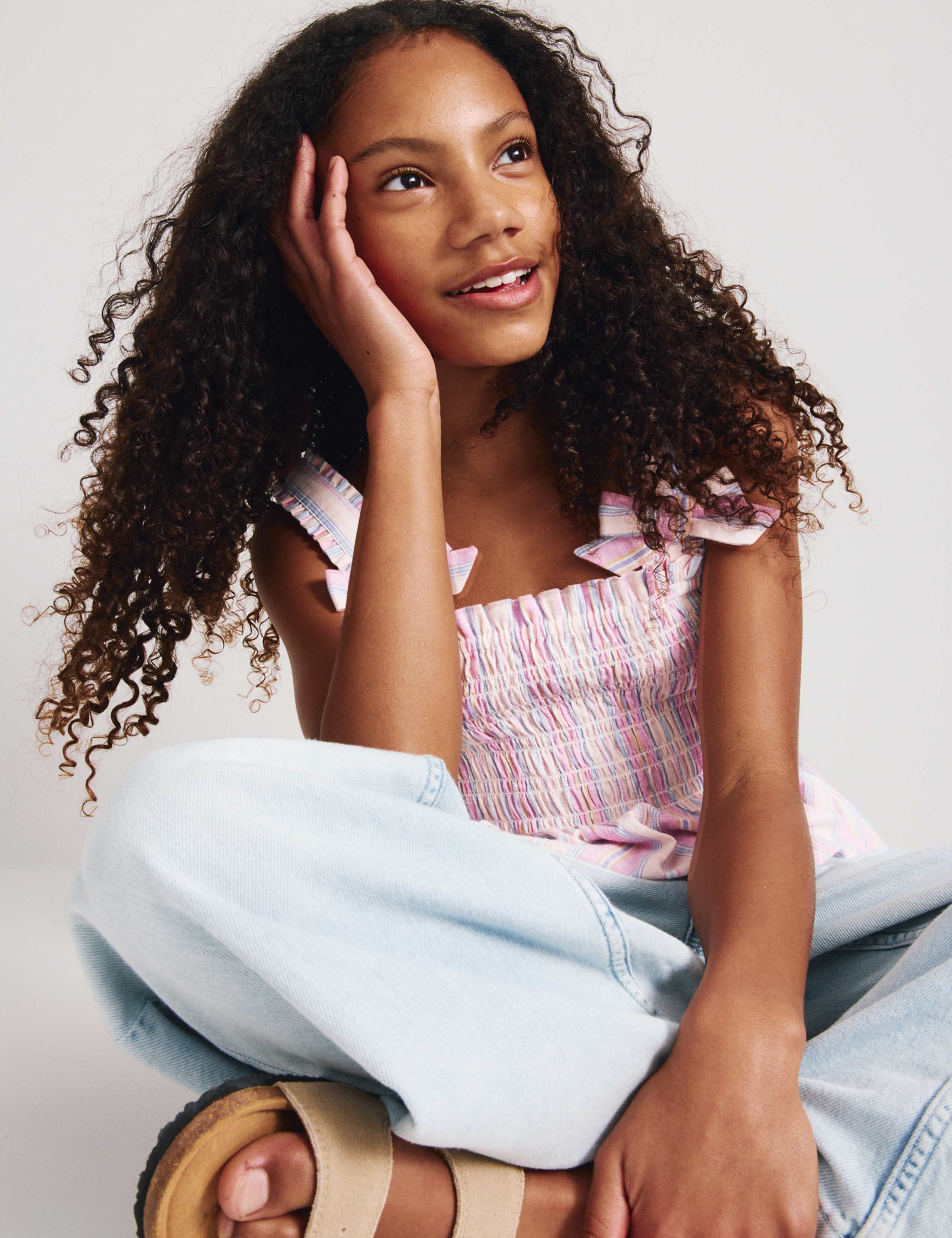 Pure Cotton Shirred Bow Top (6-16 Yrs) 5 of 5