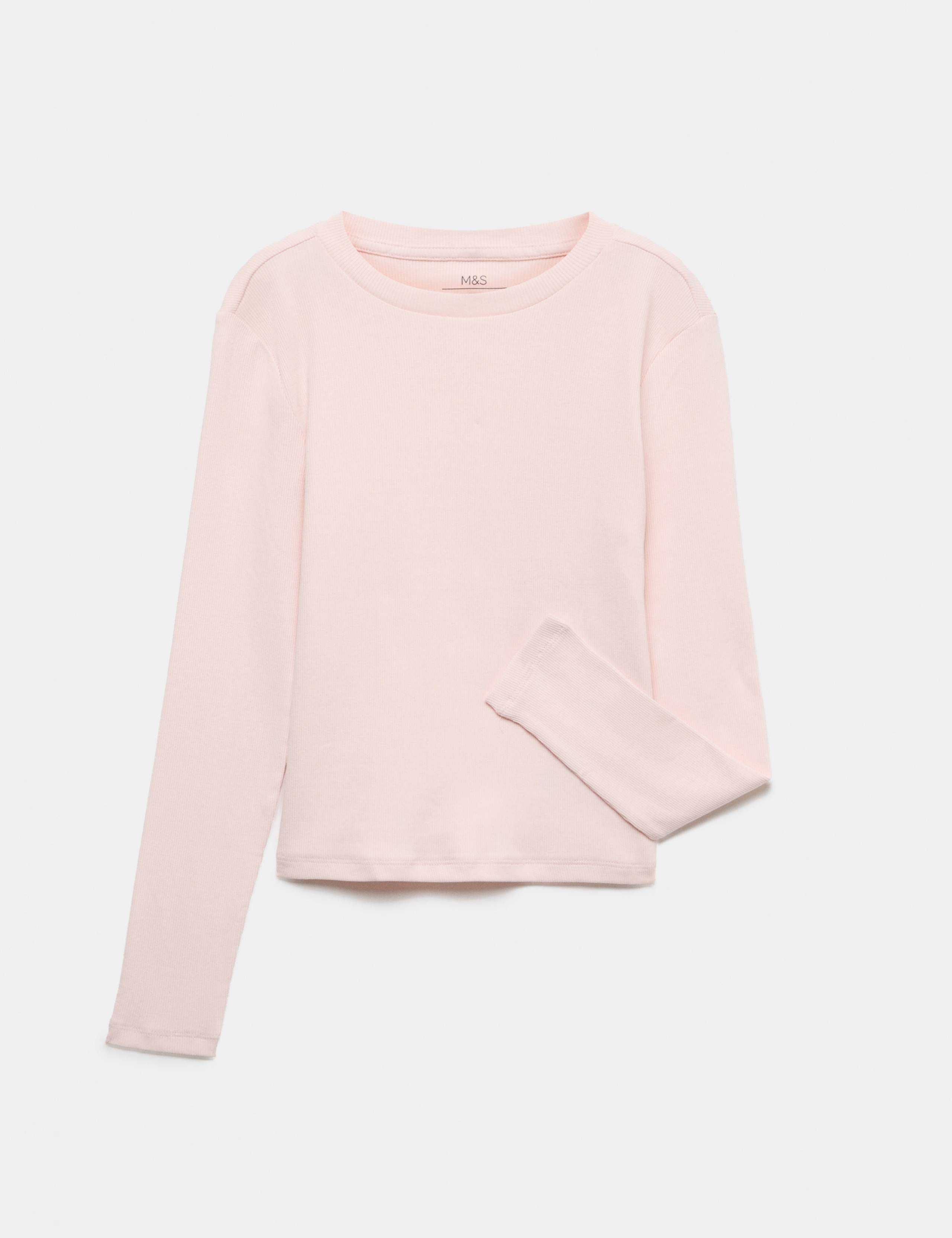 Cotton Rich Ribbed Long Sleeve Top 1 of 1