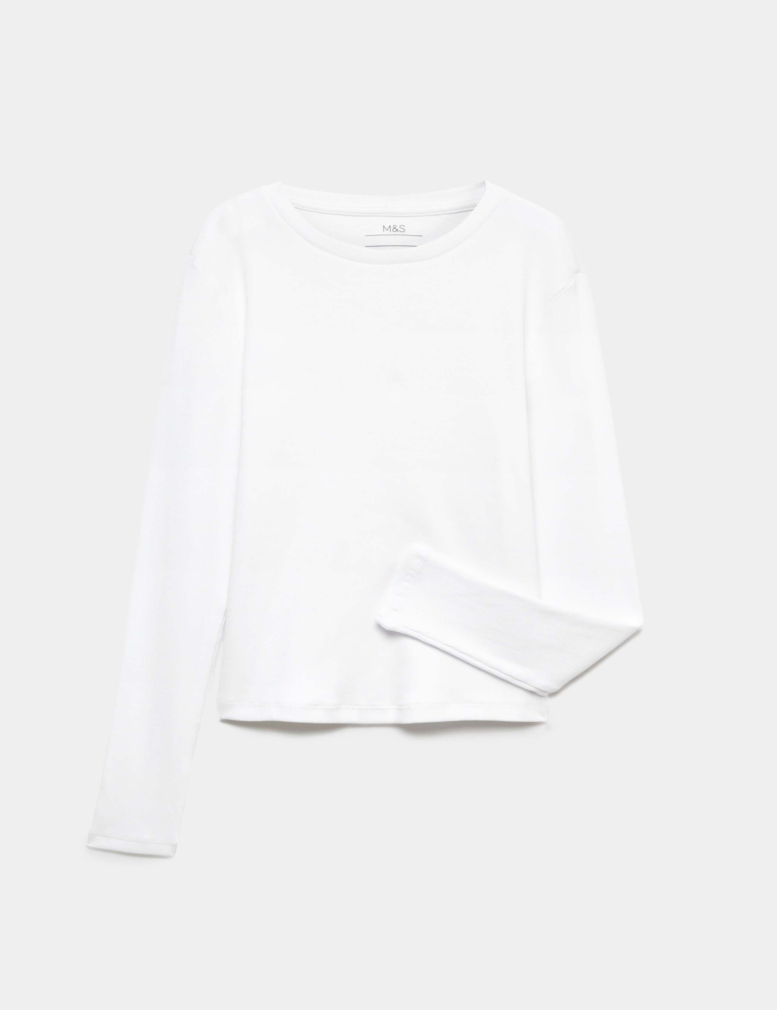Cotton Rich Ribbed Long Sleeve Top 1 of 1