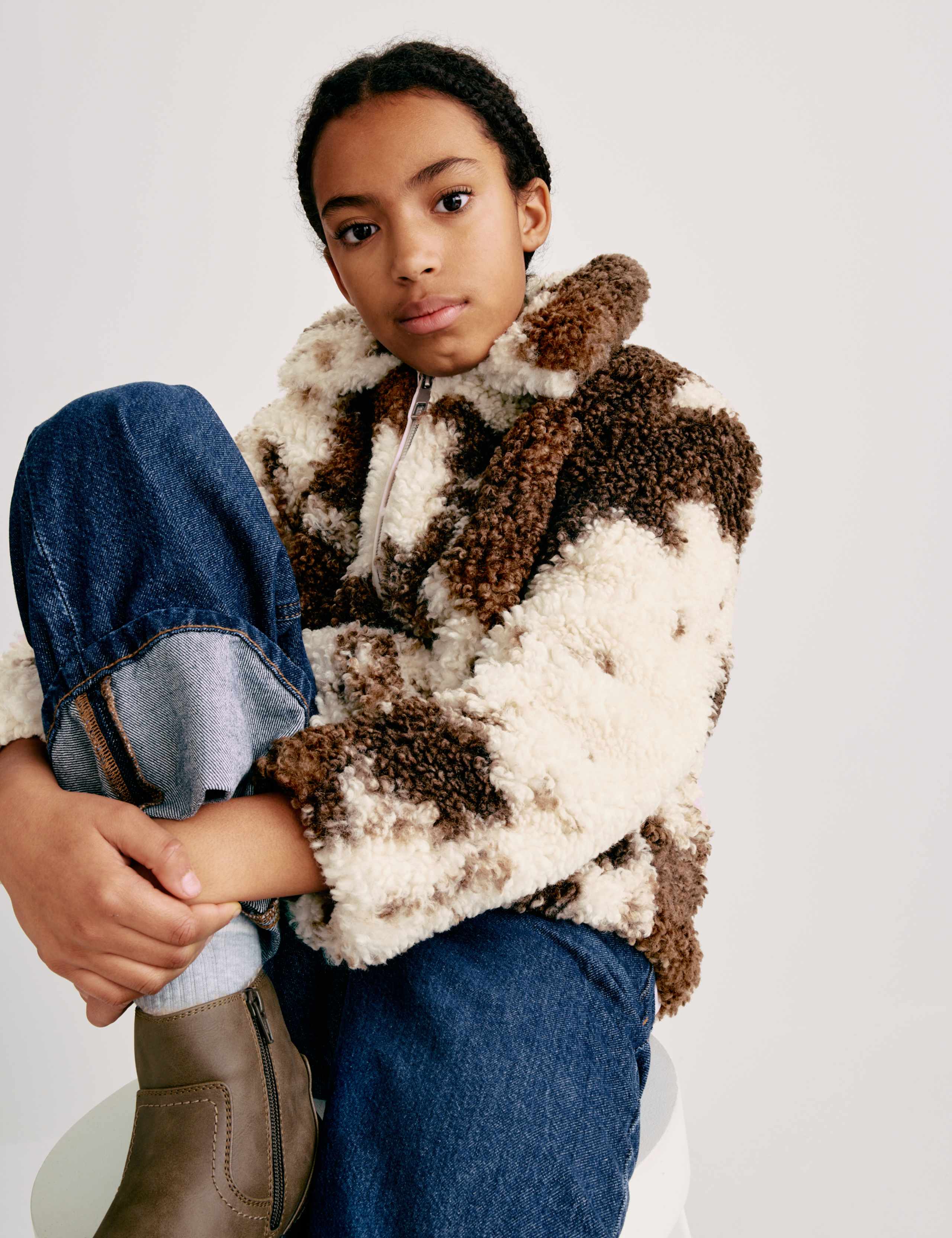 Pony Fur Borg Collared Jacket (6-16 Yrs) 3 of 7