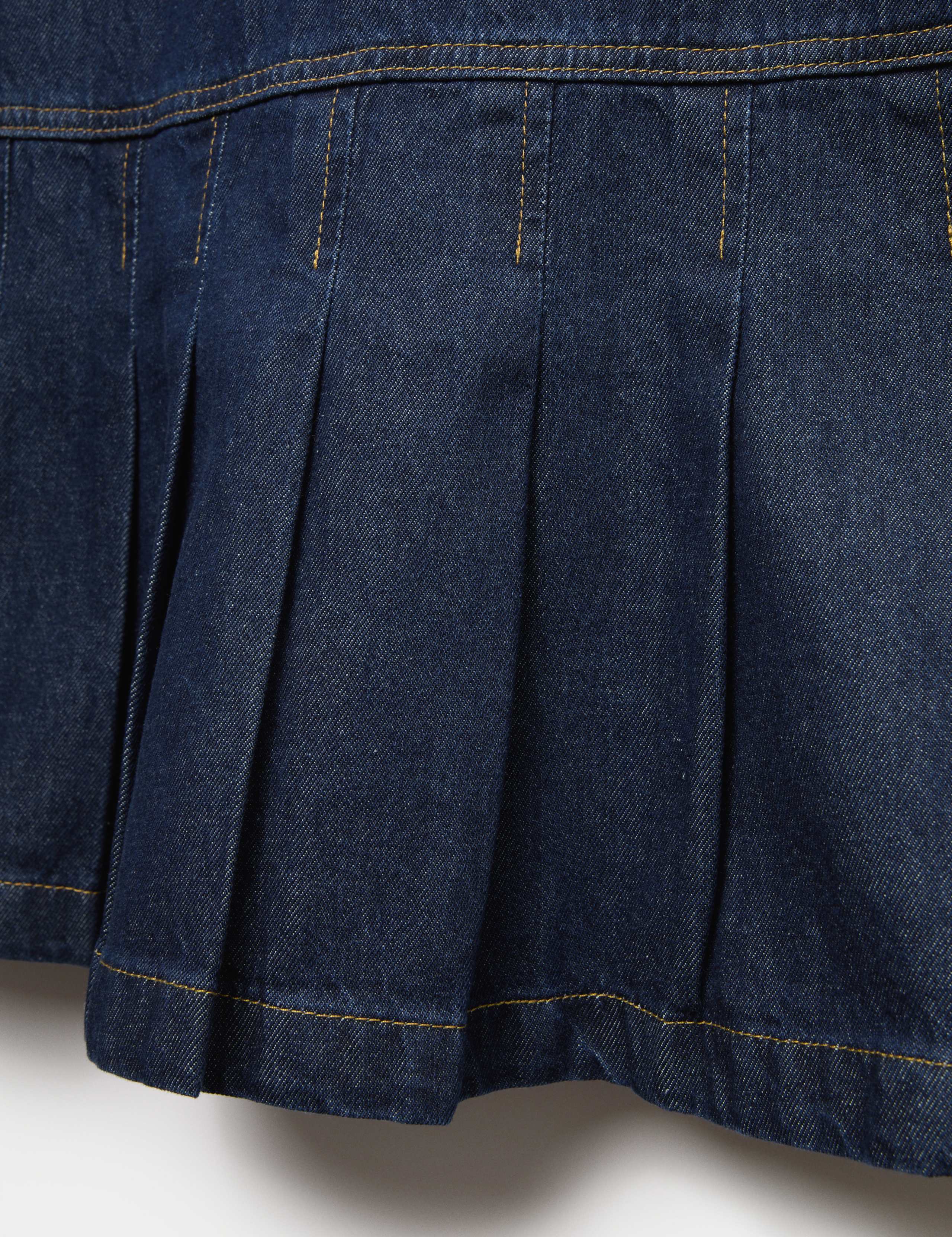 Pure Cotton Denim Pleat Dress (6-16 Yrs) 2 of 3