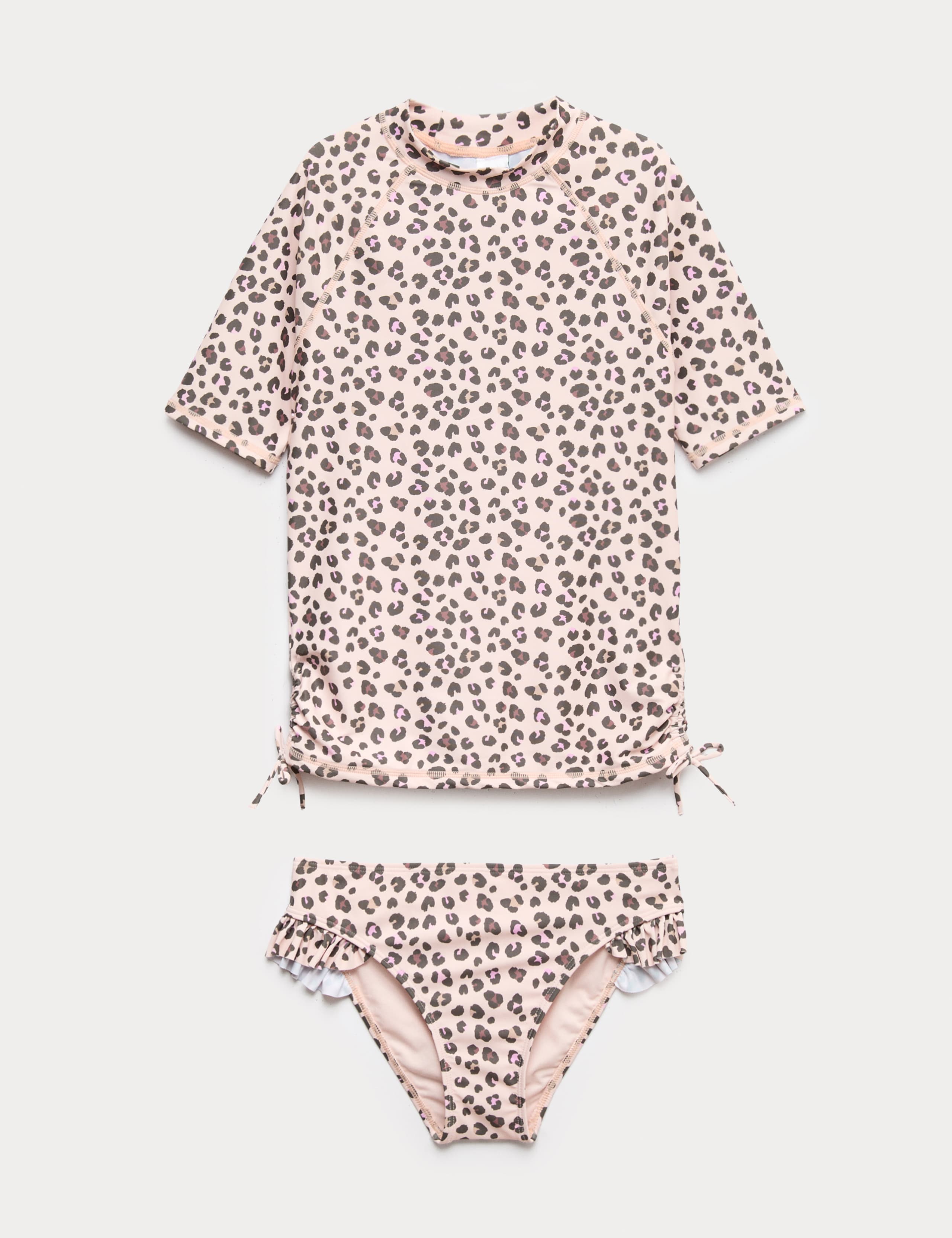 3pc Leopard Bikini with Rash Vest (6-16 Yrs) 1 of 3