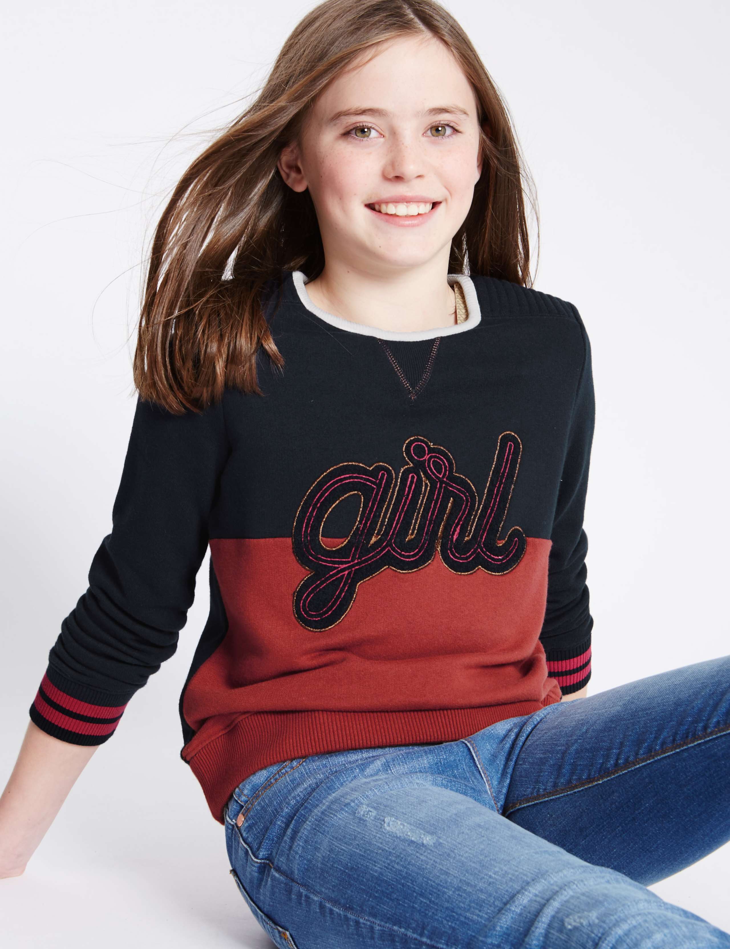 Cotton Rich Long Sleeve Sweatshirt (5-14 Years) 1 of 4