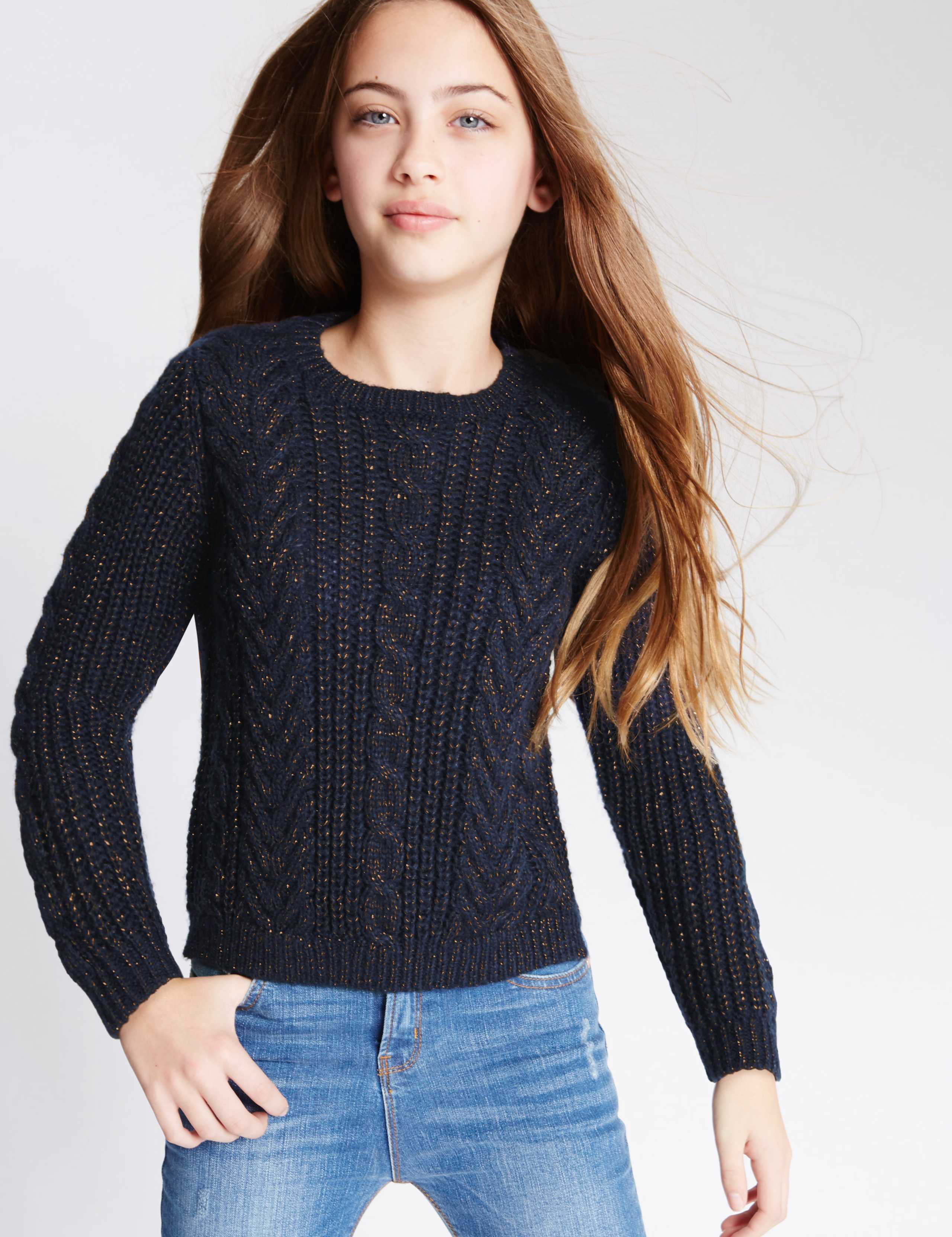 Round Neck Long Sleeve Jumper (5-14 Years) 1 of 5
