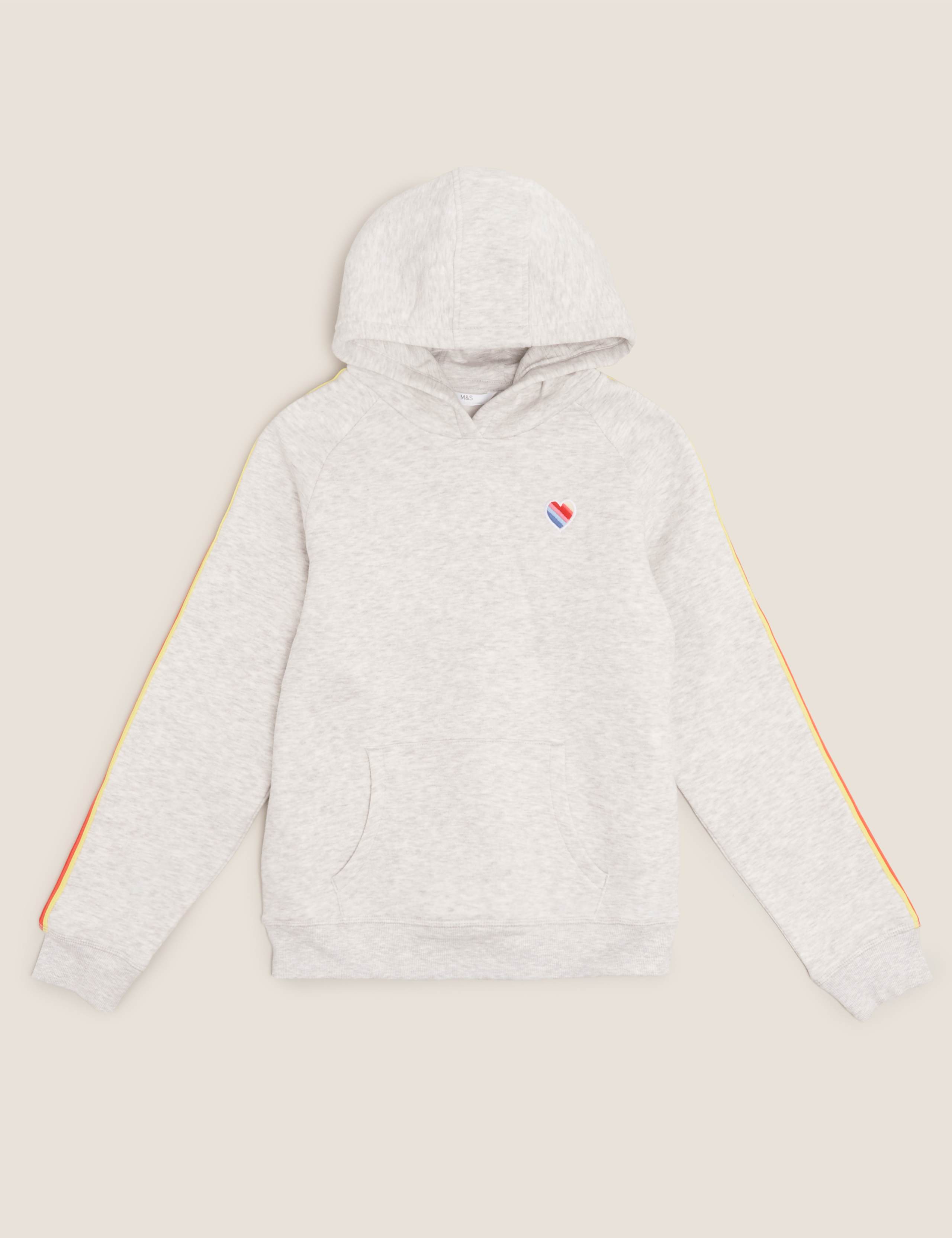 Cotton Rainbow Side Striped Hoodie (6-14 Yrs) 2 of 5