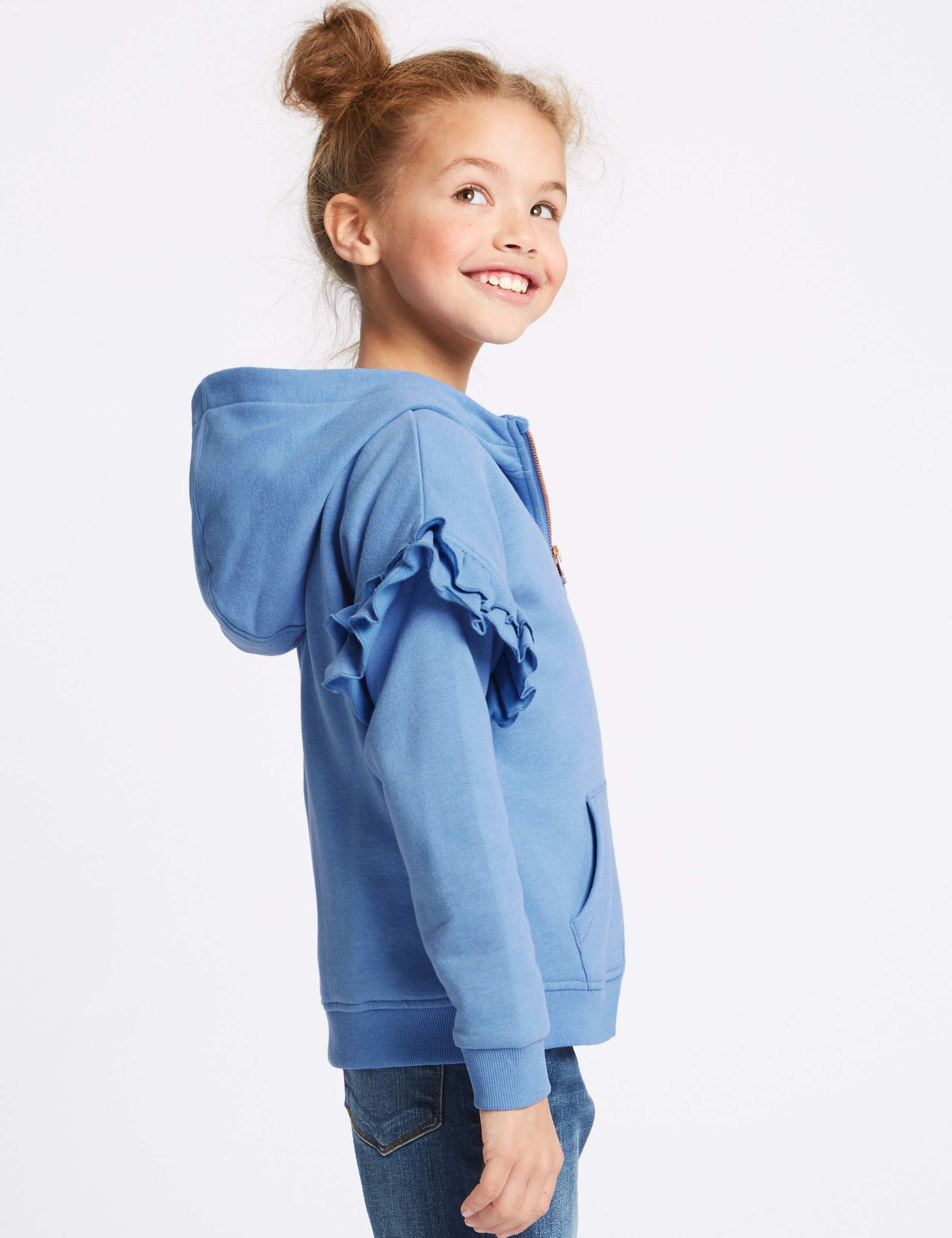 Frill Sleeve Hooded Sweatshirt (3-16 Years) 3 of 6