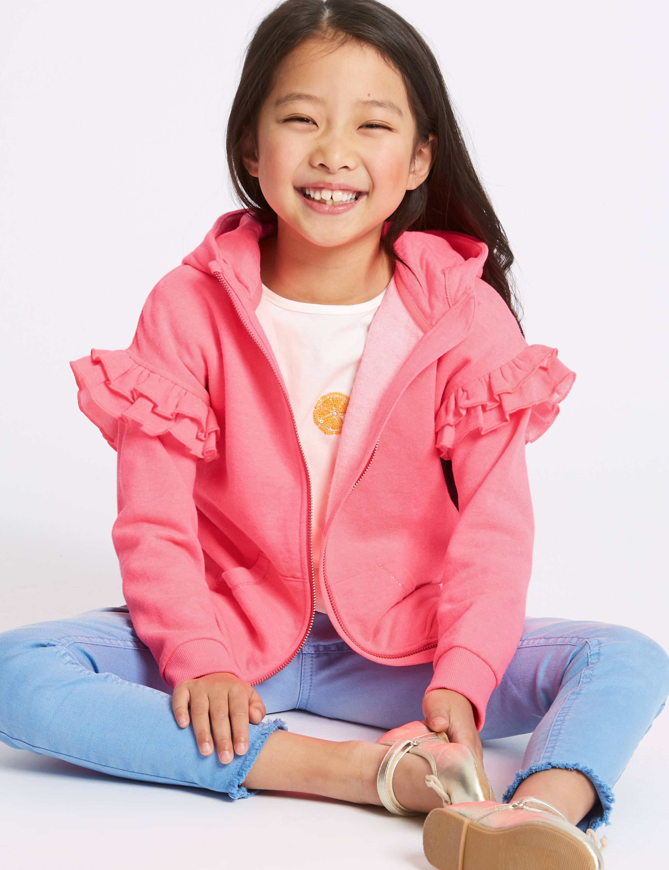 Cotton Blend Hooded Sweatshirt (3-16 Years) 1 of 5