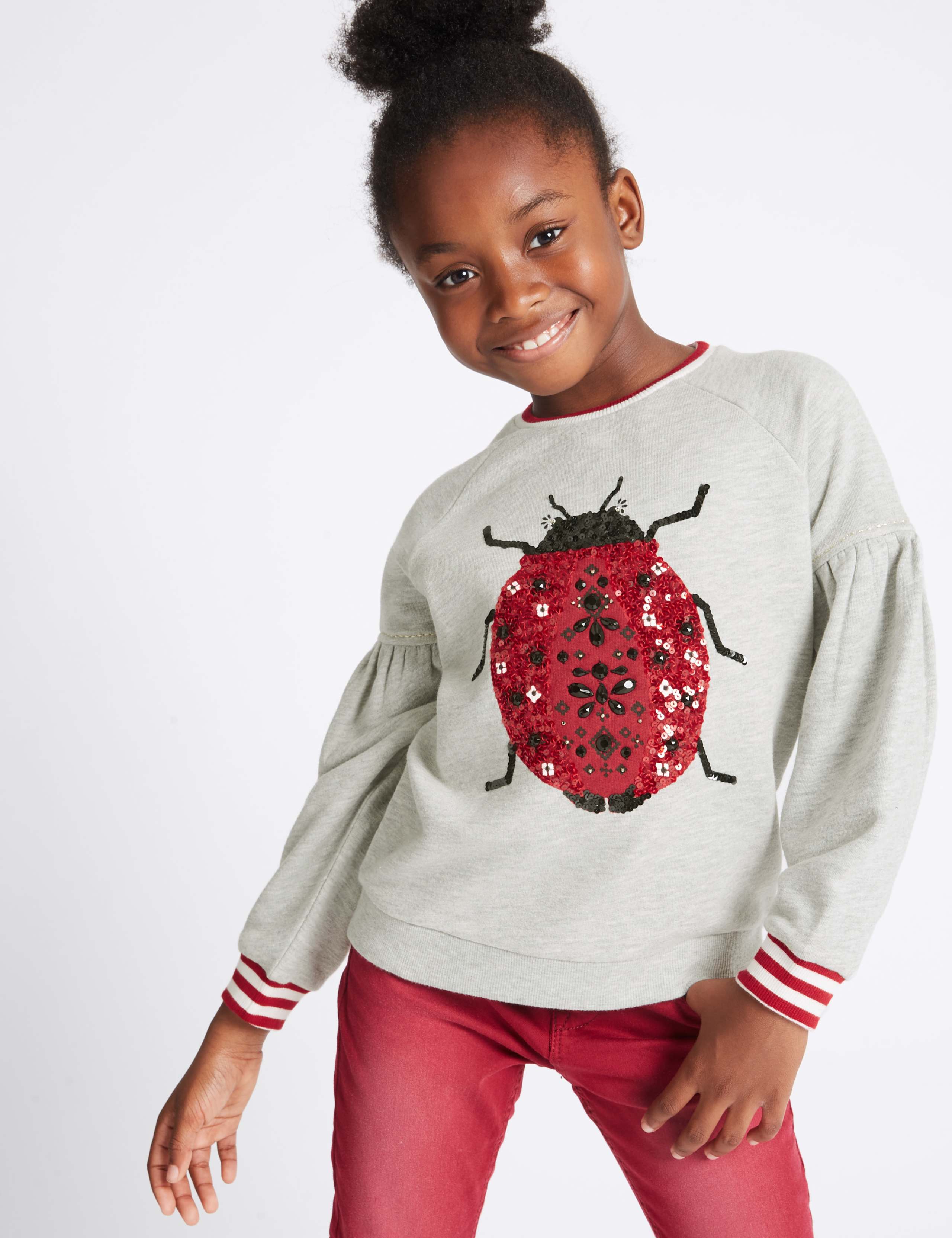 Sequin Ladybird Sweatshirt (3-14 Years) 1 of 2