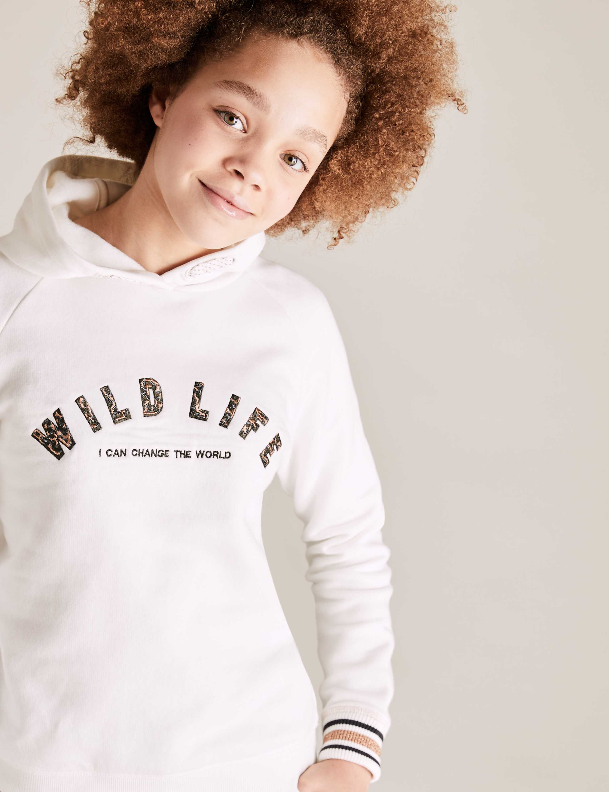 Cotton Wild Life Slogan Hoodie (6-14 Yrs) 3 of 5
